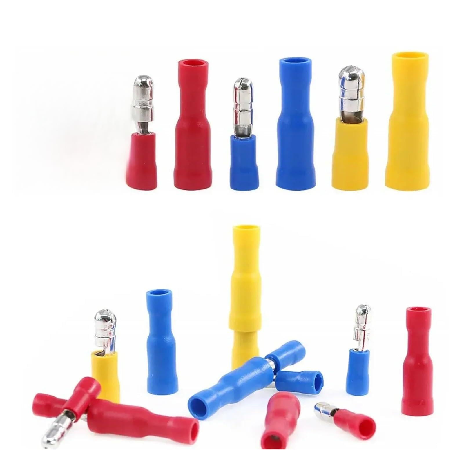 QMKADFQXF 100Pcs Insulated Crimp Terminals Connectors Electrical Wire Butt Connectors 0.5-6.0mm2