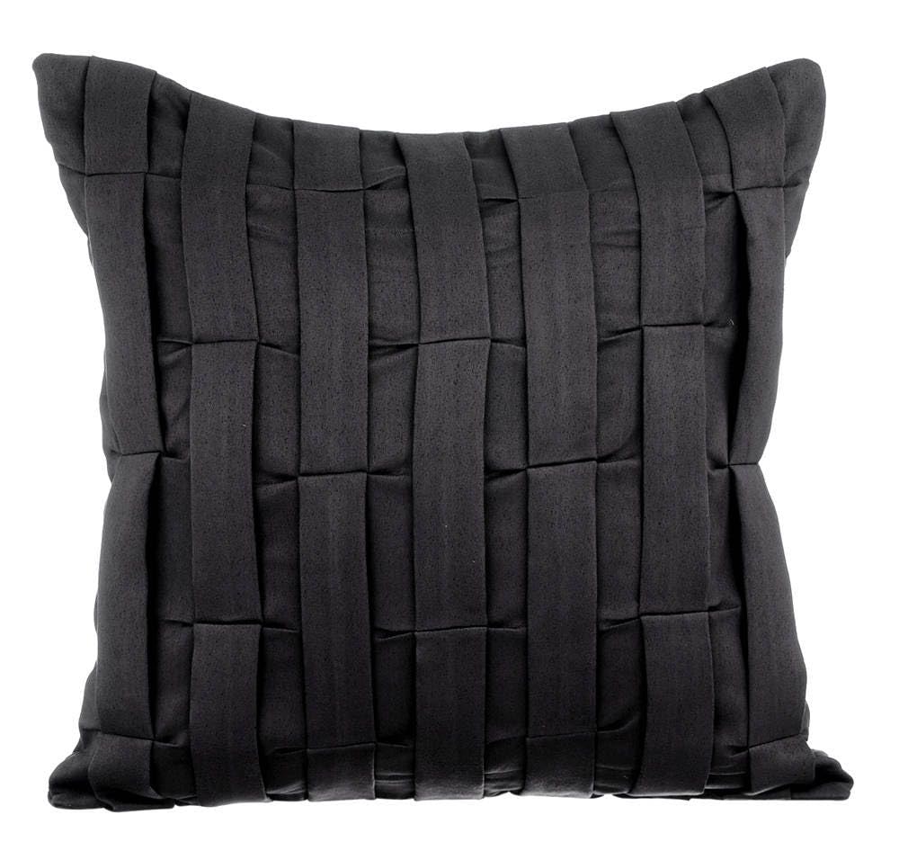 The HomeCentric Decorative Cushion Covers 30 x 30 cm Black, Suede Throw Cushion Covers, Cushion Covers, Solid Color Throw Pillow Covers, Modern Throw Pillow Covers - Charcoal Grey Tune โ image 1