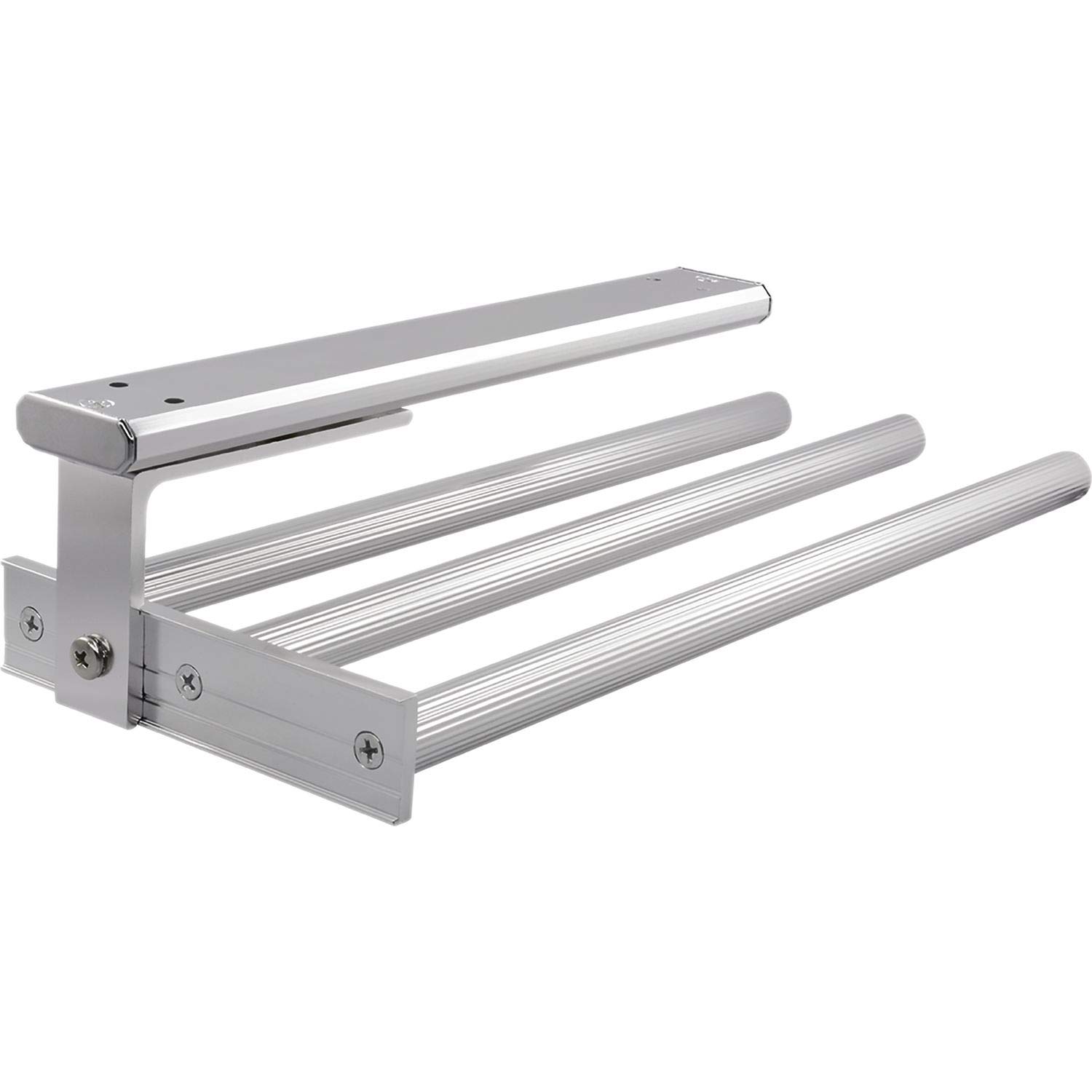OBF Grimme Pluto 03 0357 48 Tea Towel Holder Extendible 3-Arms for Kitchen ET 325 mm Aluminium Gloss Anodised Chrome Length 325 mm - Image 3