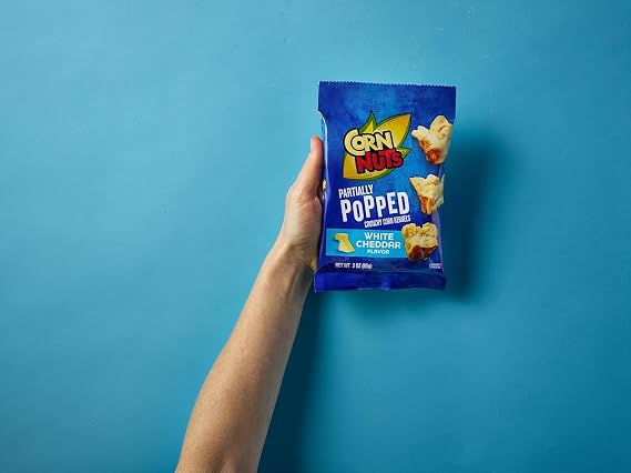 CORN NUTS Partially Popped White Cheddar, 3 oz Bags, 12 Pack
