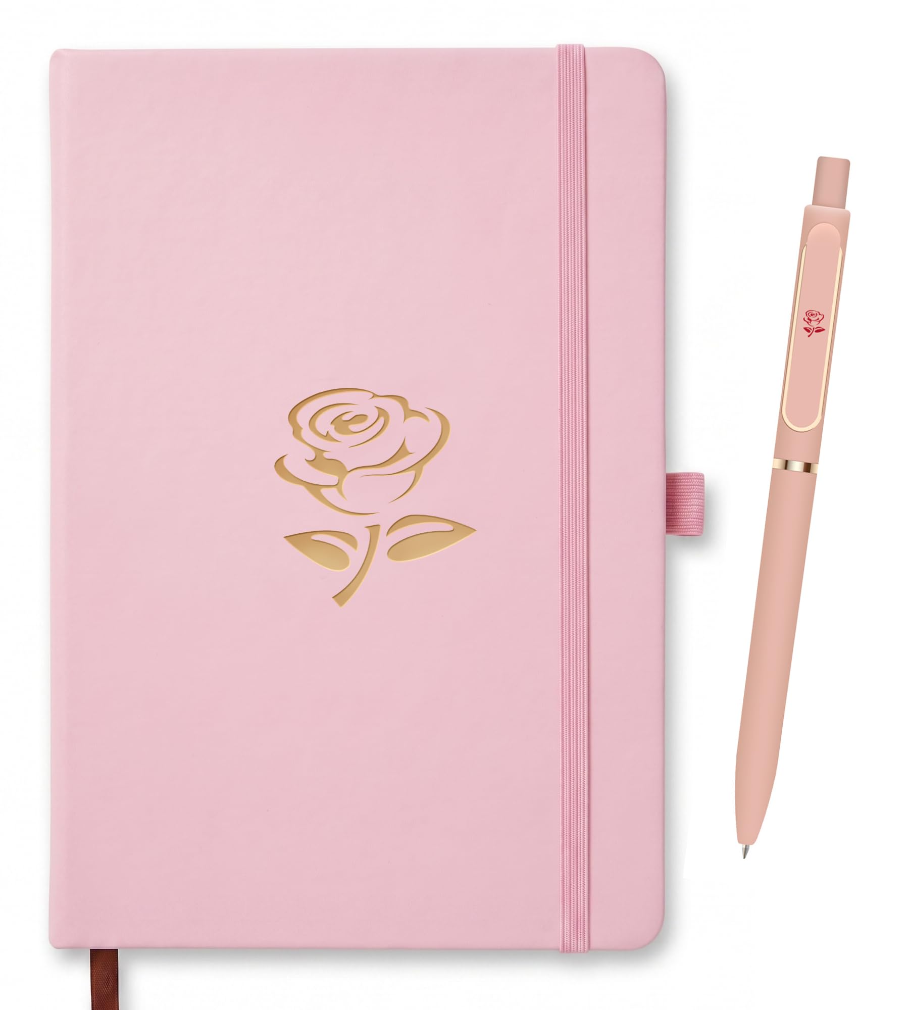 LRANKAI A5 Lined Journal Notebook with Pen for Girls Women, Pink