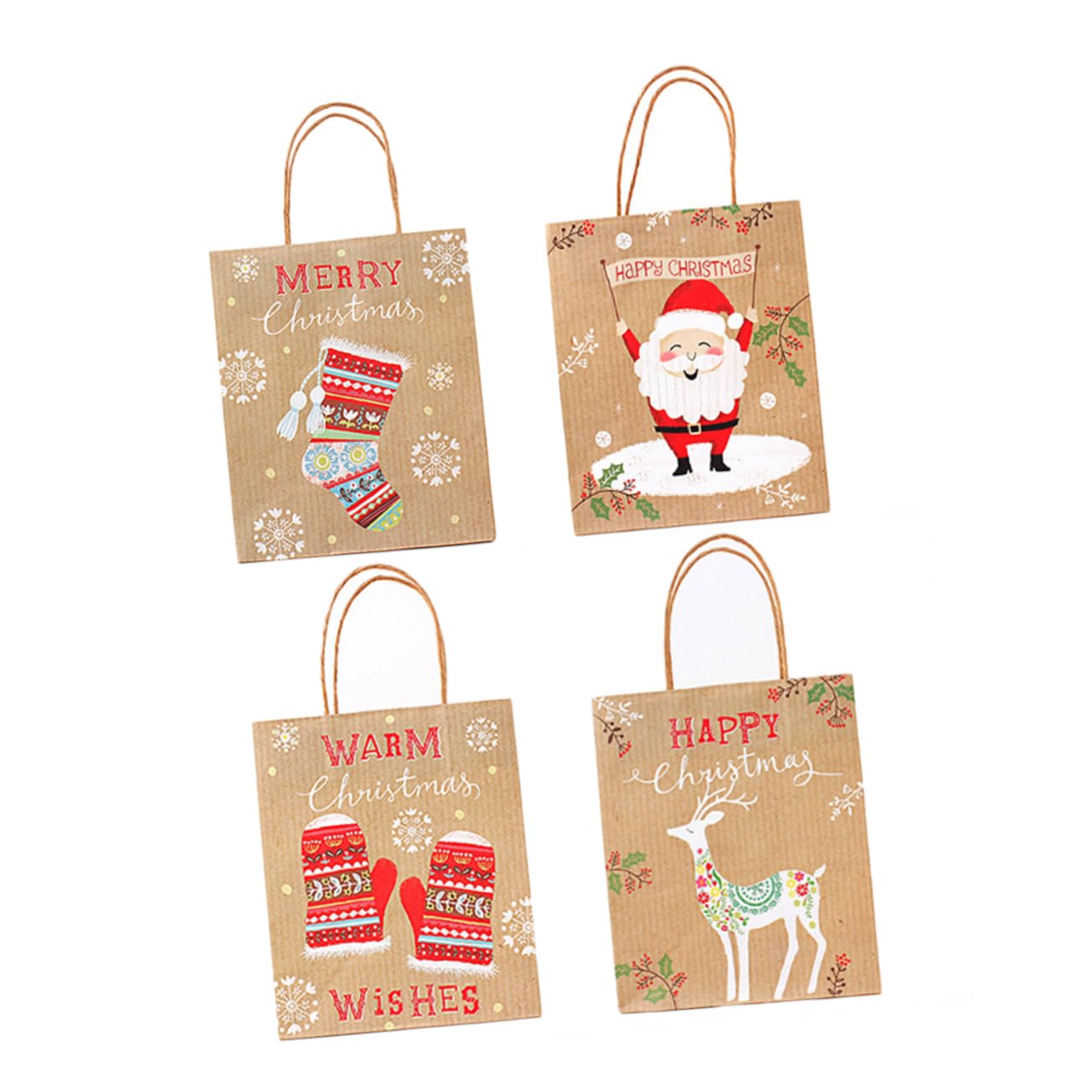 FRCOLOR 36 Piezas 23 bolsas de dulces de navidad bolsa de papel de navidad bolsas de papel kraft bolsa de buffet de dulces bolsa de favores de de de