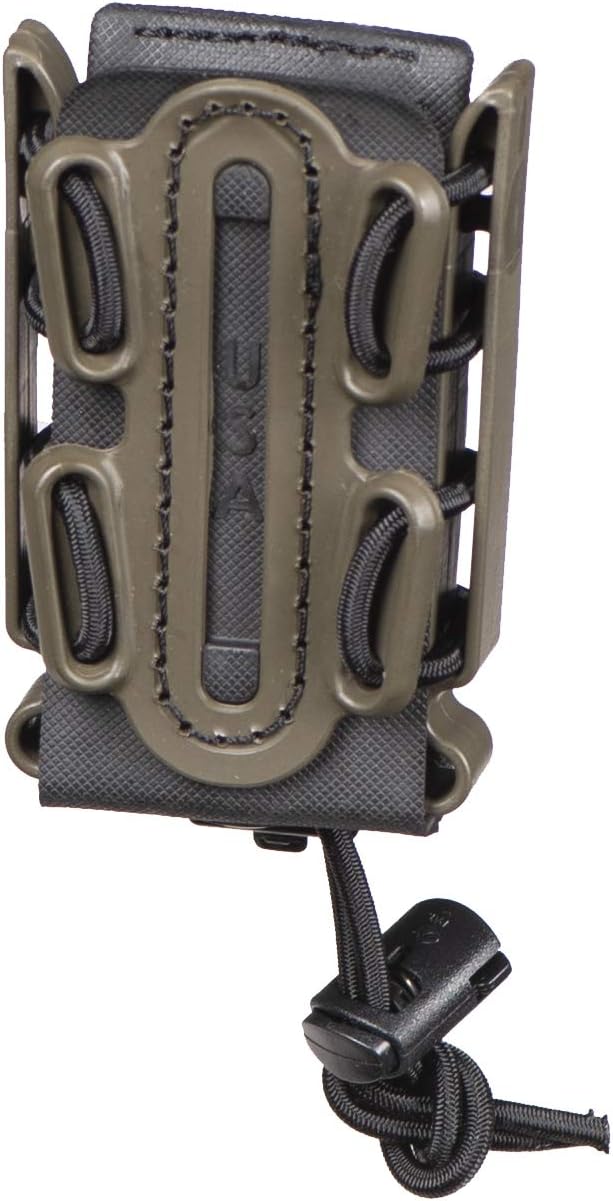 (Black/OD Green) Soft Shell Scorpion -Short- Pistol Mag Carrier with P3 Misc. Belt Mount Clip 100% Made in The USA