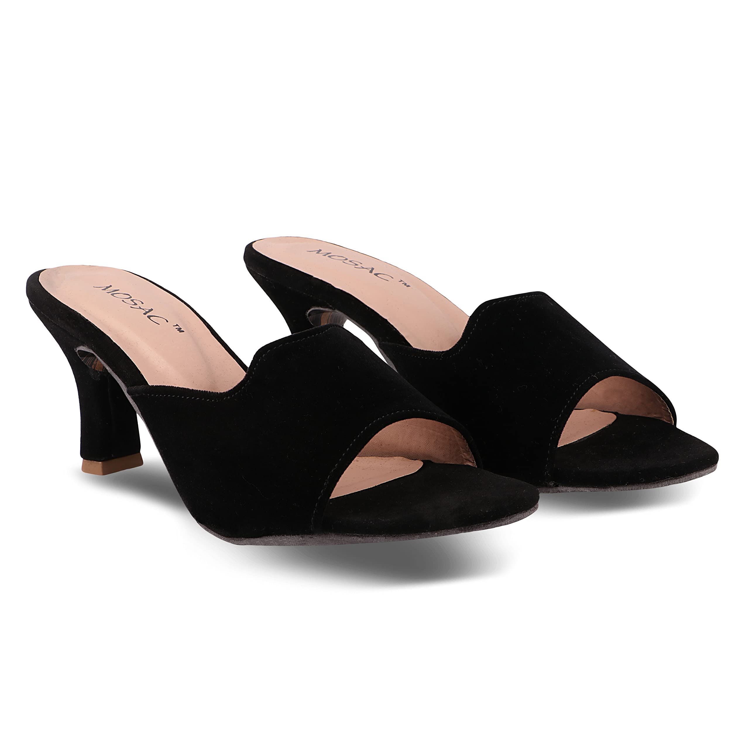 MOSAC Women Ethnic/Party Slip On Heels Sandal Fashion Sandal for Women (Black) (B09QGXB39W) Amazon Price History, Amazon Price Tracker