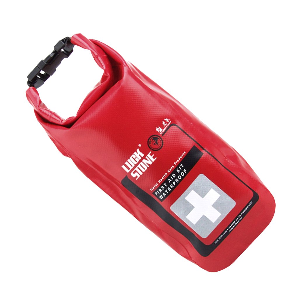 Kit de primeros auxilios de emergencia impermeable vacío bolsa seca rafting camping kayak, Juego de 5 (rojo), as described