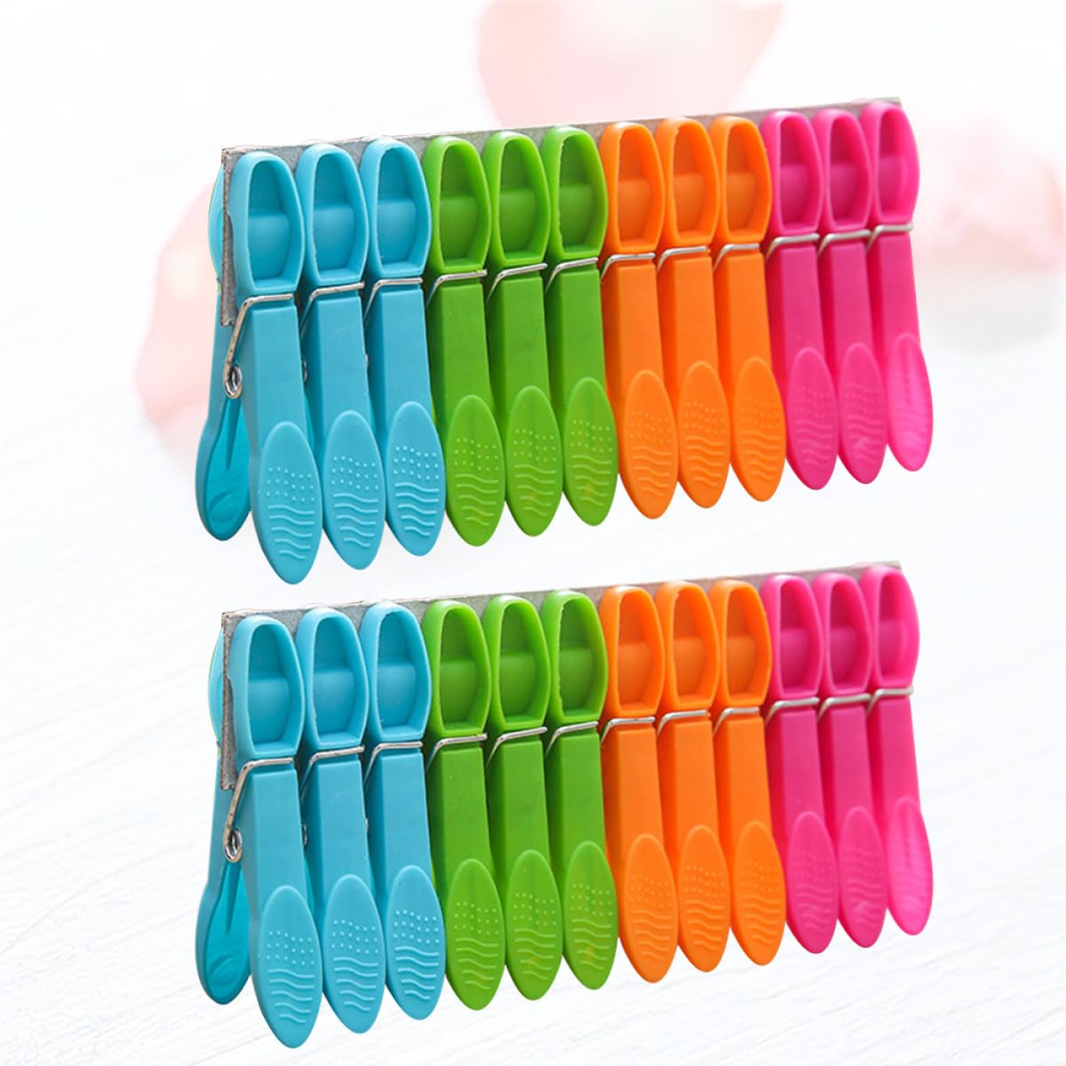 Generic 96 Piezas Pinzas de Plástico para Ropa Coloridas Resistentes al Viento de Clips Grandes para Colchas y Sábanas Accesorios Multiusos para Hogar Balcón y Hotel sin Color Aleatorio