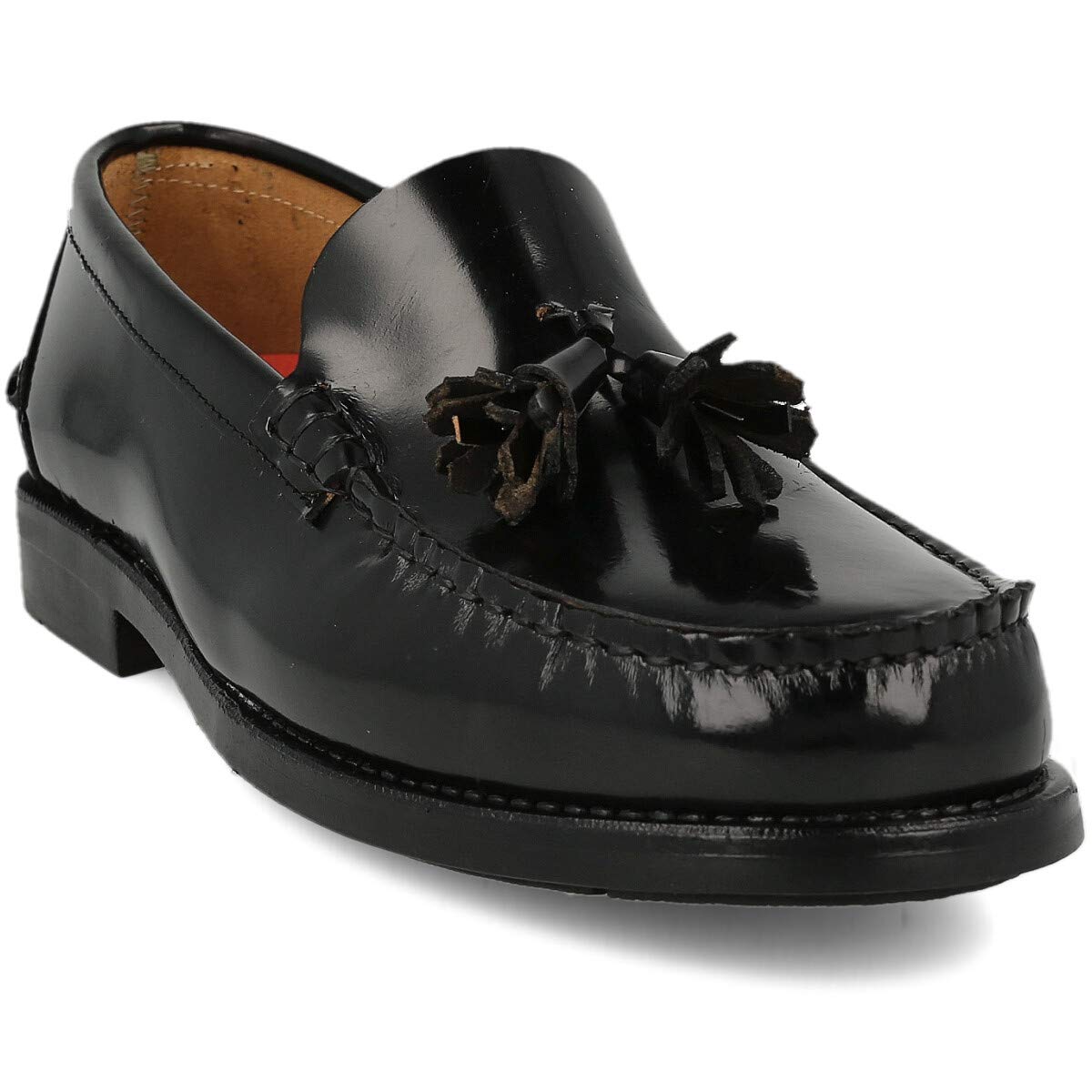 Mocasin de Piel para Hombre. Hechos en España. Zapato Clasico Antifaz y Borlas para Caballero. Piso de Goma Muy Flexible. Piel Florentic Antiarrugas