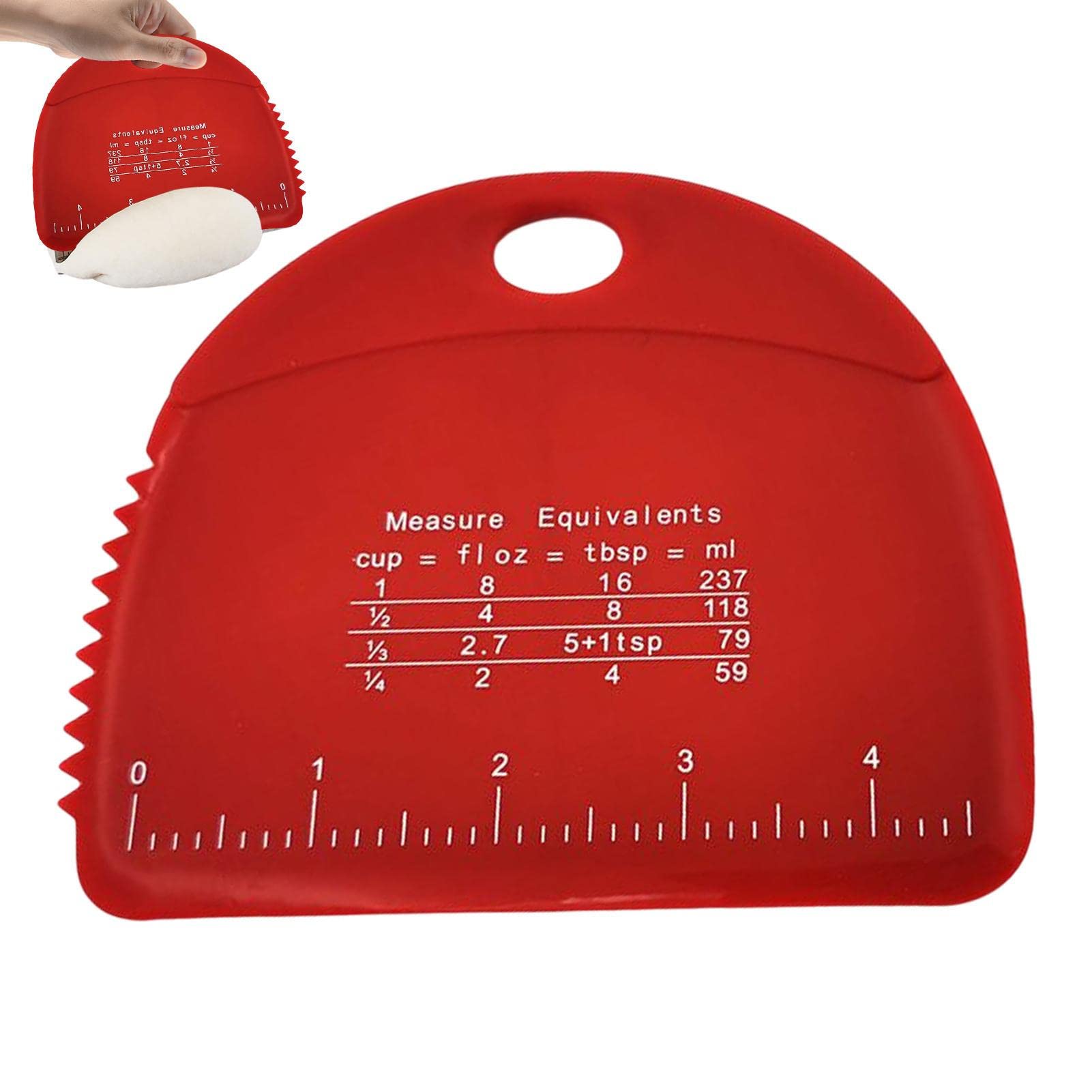 Dough Scraper for Baking - Silicone Dough Slicer with Measuring Scale,Food Grade Bread Slicer for Restaurant Cafe, Non Skid Kitchen Cooking Tools for Desserts Cakes