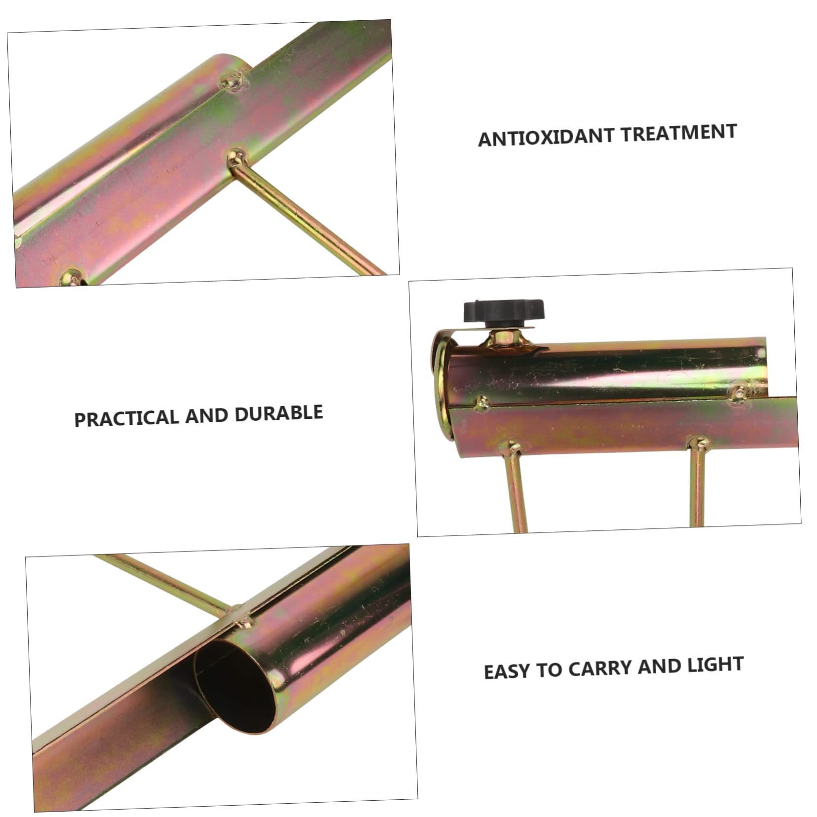 Gatuida Portaombrellone da Spiaggia in Ferro Resistente al Vento, Supporto Stabile per Ombrelloni Diametro 25-32mm, Base Robusta Color Oro per Esterni
