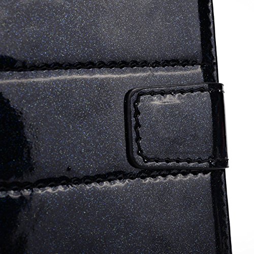 Kroo Glossy Bubble Flip Folio Wallet For Apple Iphone 6 - Non-Retail Packaging - Black #TOP5