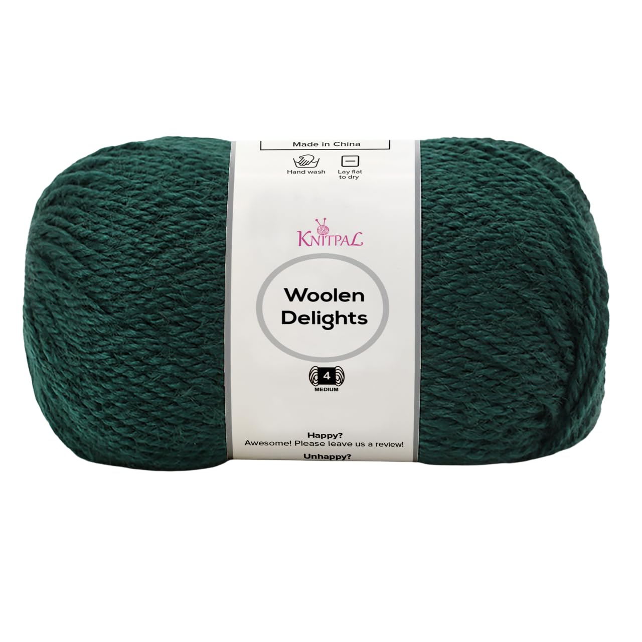 Woolen Delights Soft Wool Yarn for Crocheting, 3-Pack (522Yds / 300G), Free Patterns - #4 Medium Aran/Heavy Worsted Weight Wool Yarn for Knitting - Hunter Green
