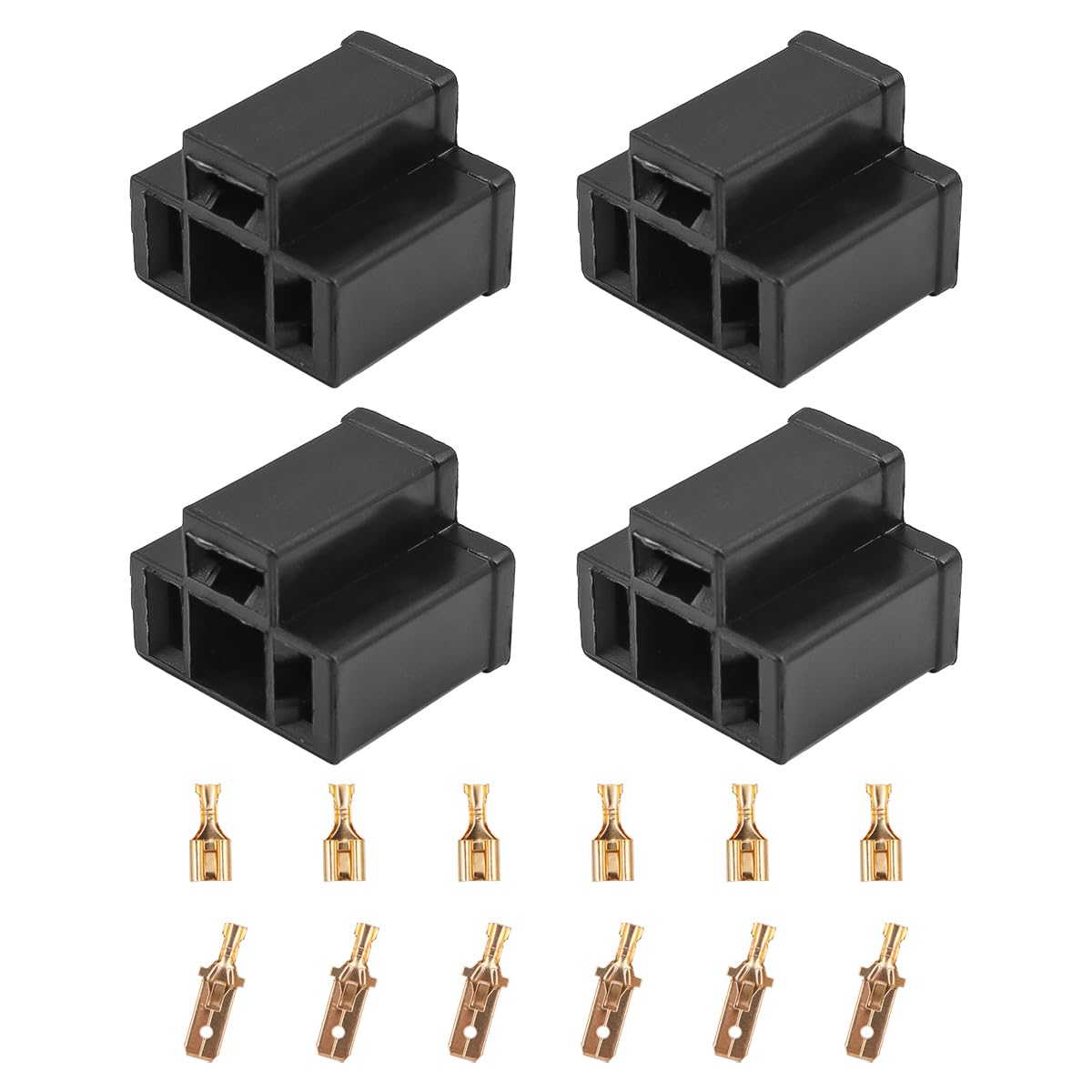 Muiltvoe 4PCS H4 Automotive Headlamp Socket Male and Female Connectors 3Pin Bulb Plug for H4 Headlight Bulbs