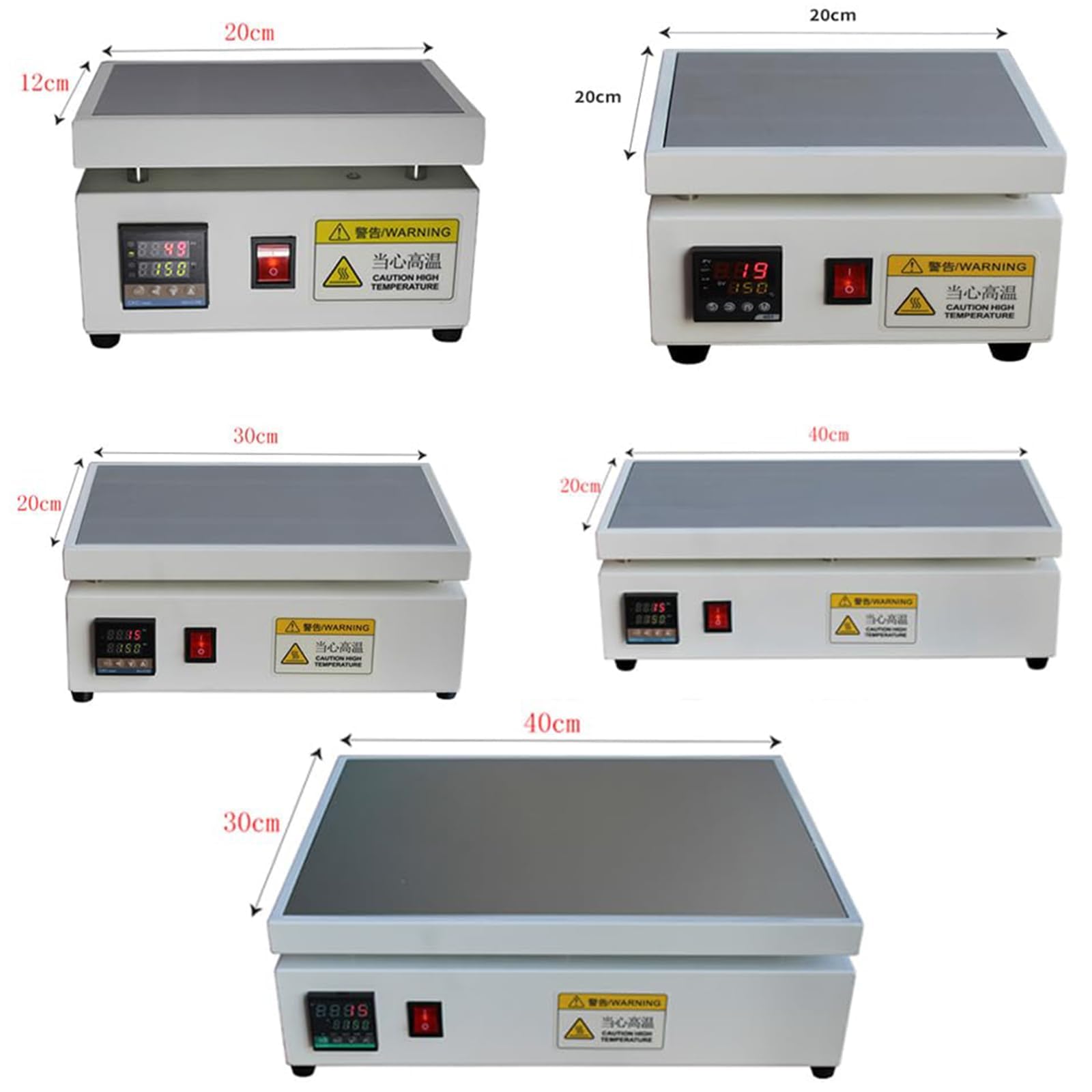 Máquina de sellado manual de celofán, caja selladora térmica PID con placa caliente de acero inoxidable, máquina de envoltura de temperatura ajustable para embalaje de cajas de regalo de cosm 12x20cm