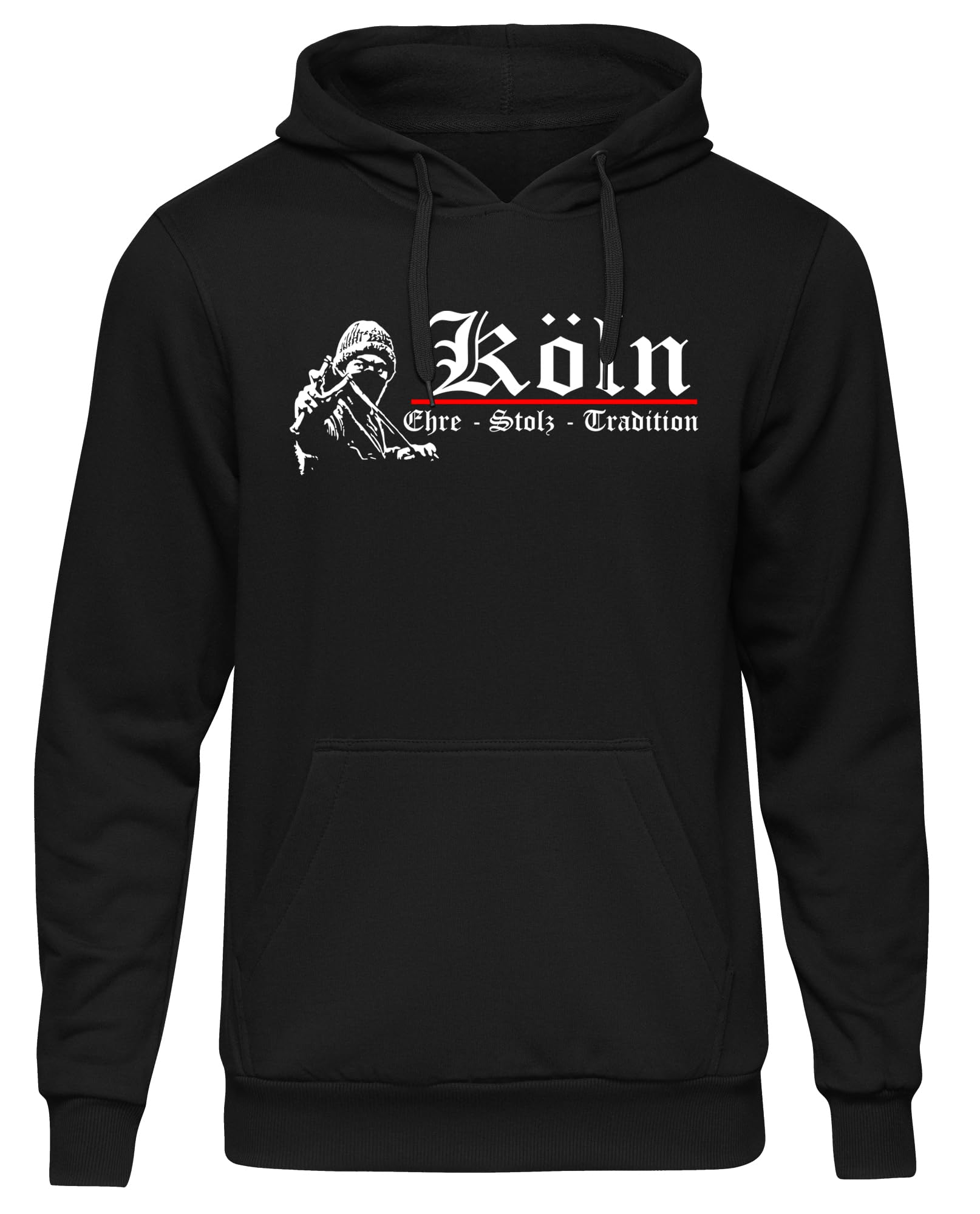 UGLYSHIRT Köln Ehre und Stolz Herren Kapuzenpullover | Cologne Hoodie Sport Fussball Fanartikel Ultra Skyline Südkurve Pullover | M1