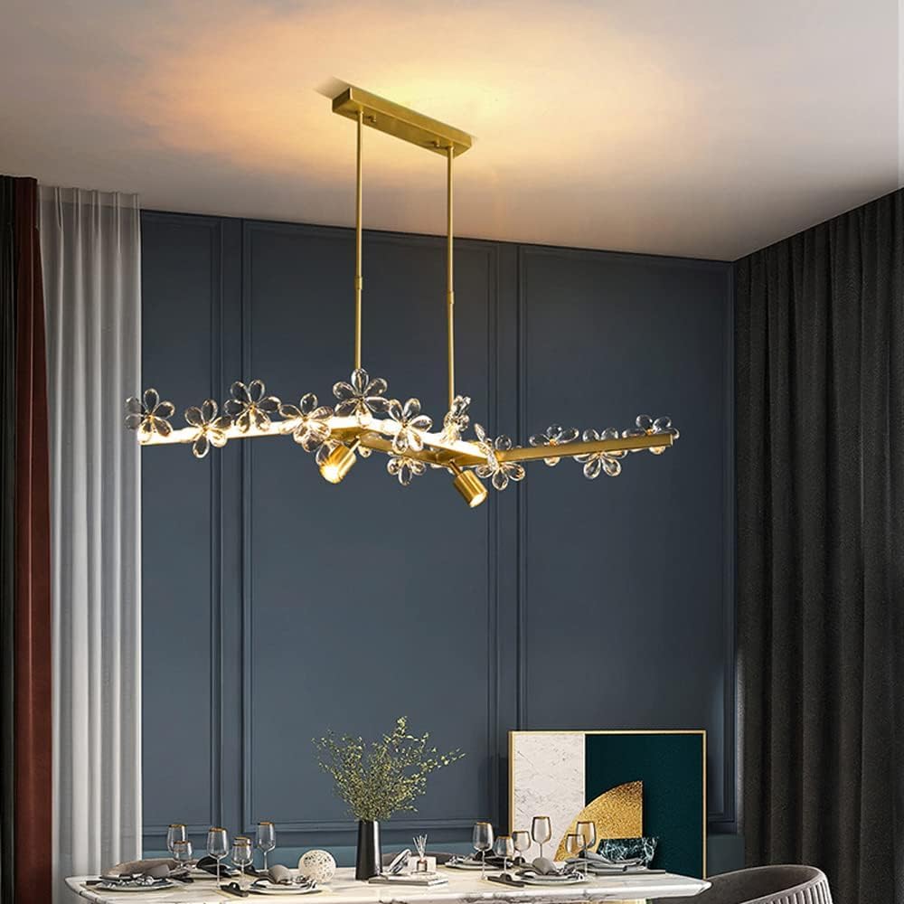 HYJAUSXB Indoor Led Ceiling Pendant, Postmodern Crystal Chandelier Lighting Compatible with Bar Counter and Bedroom LED Dimmable Hanging Light,Foyer