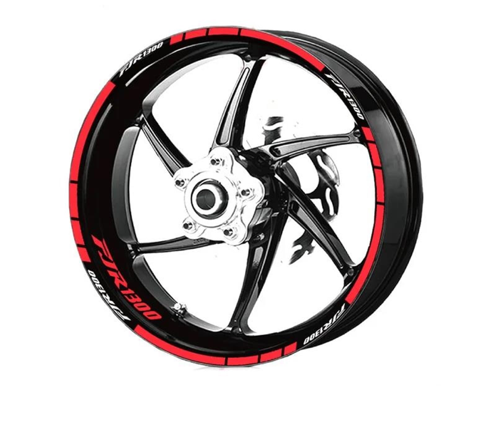 Jganrf Red For Fjr1300 Fjr1300 Fjr 1300 Motorcycle Wheel Rim Stickers Stripes Reflective Waterproof Tire Front Rear Decal