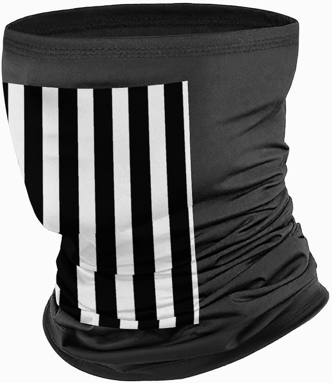 Black & White Stripe Neck Gaiter Face Mask UV Protection for Men Women, Breathable Quick Dry Face Cover Bandana Outdoor Sports Balaclava Wind-Proof for Hiking Skiing Motorcycle Cycling