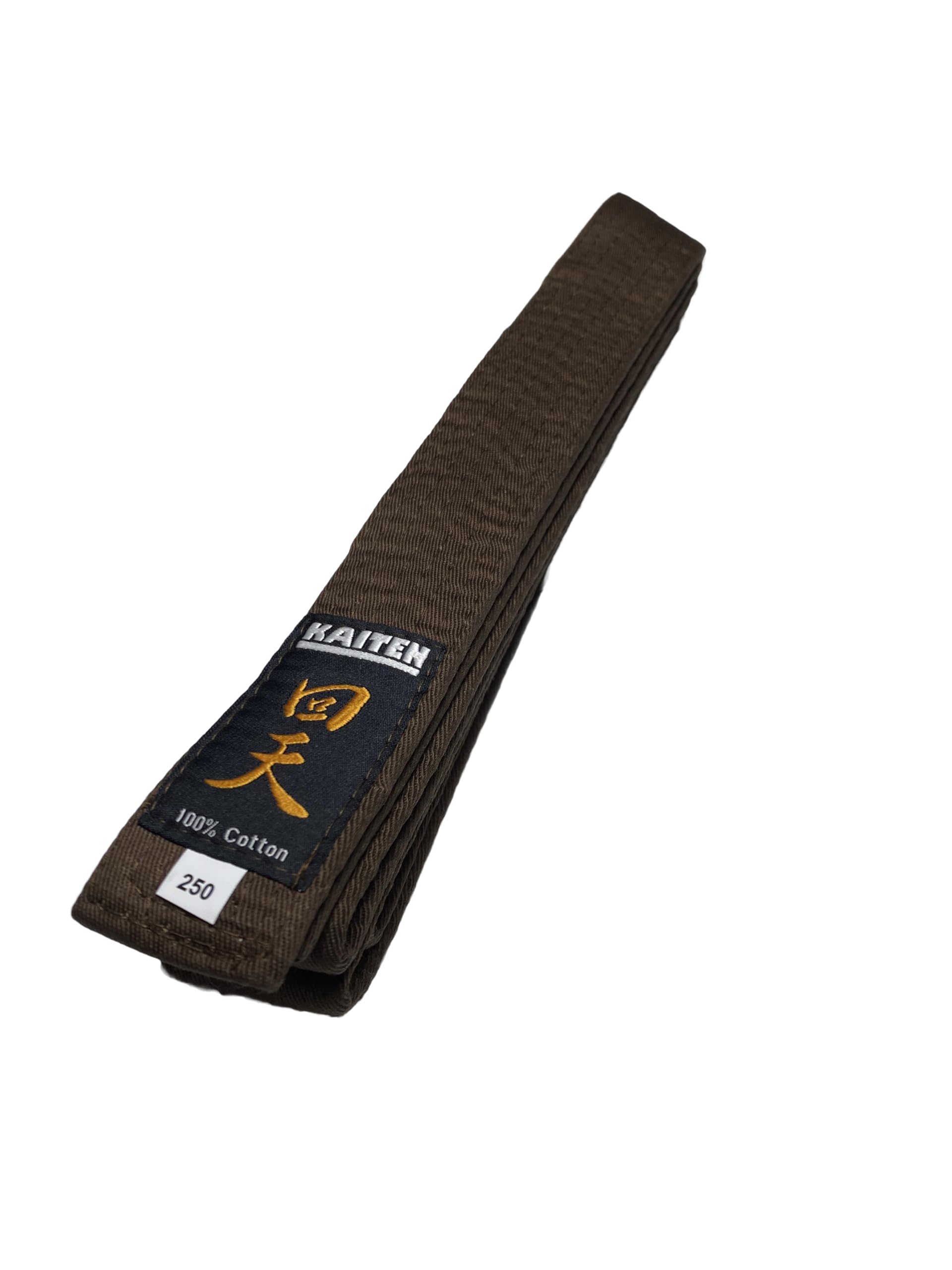 KAITEN Ceinture de karaté marron (coton) - 4 cm de large, longueur 230 à 350 cm - Sangle marron - Sangle de karaté