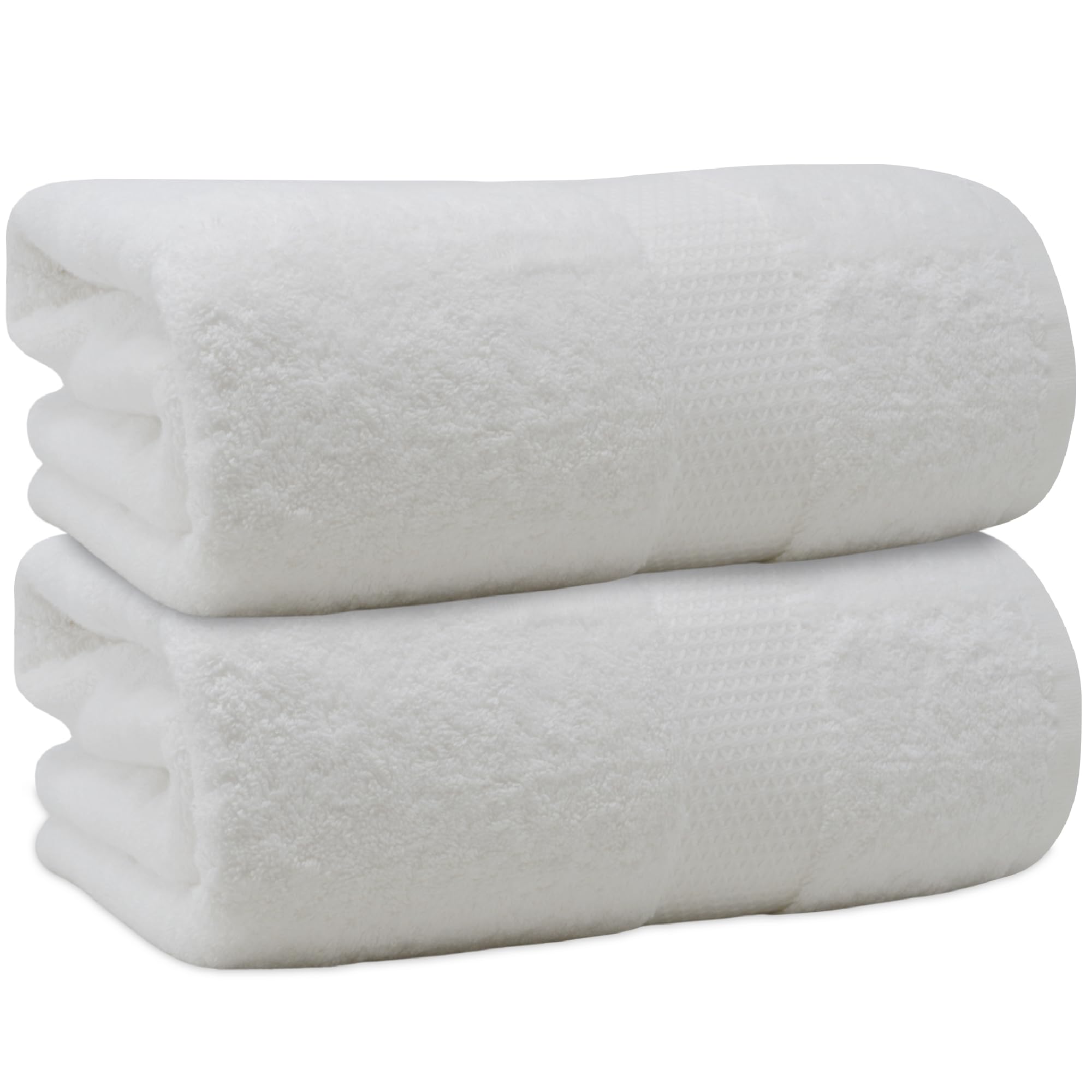 Towelogy Snowy 2-Piece Bath Towel Set – 100% Combed Cotton Ultra Soft, Quick-Dry, Highly Absorbent | Hotel & Spa Quality (, Bath Towels (70X125cm))