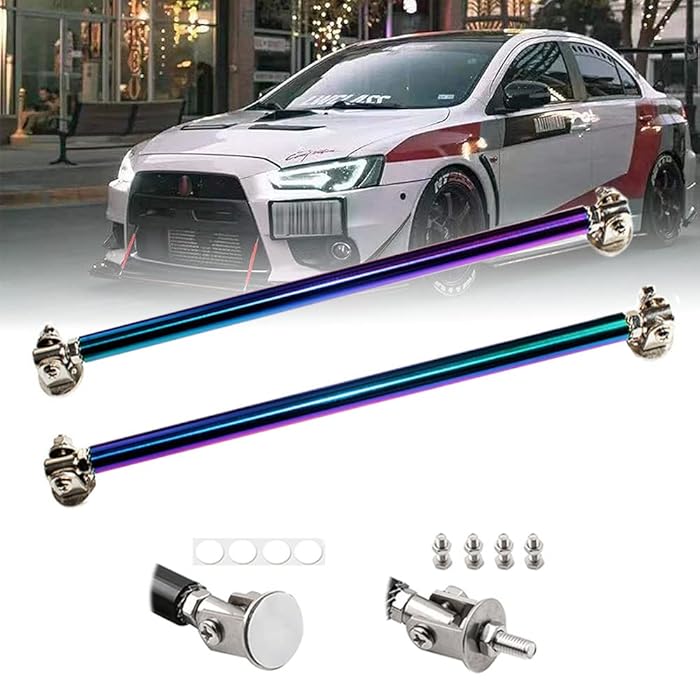 Buy 2PCS Front Bumper Lip Splitter Strut Rod Tie Bars Support Rod