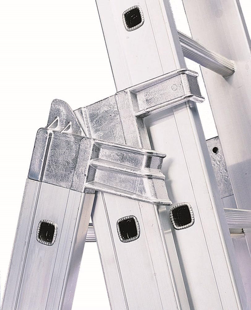 Svelt Scala 3 Tronchi Professionale in Alluminio Trasformabile in Scala d'Appoggio e Doppia con Guardacorpo di Protezione, Euro E3 "R" 3x8 gradini