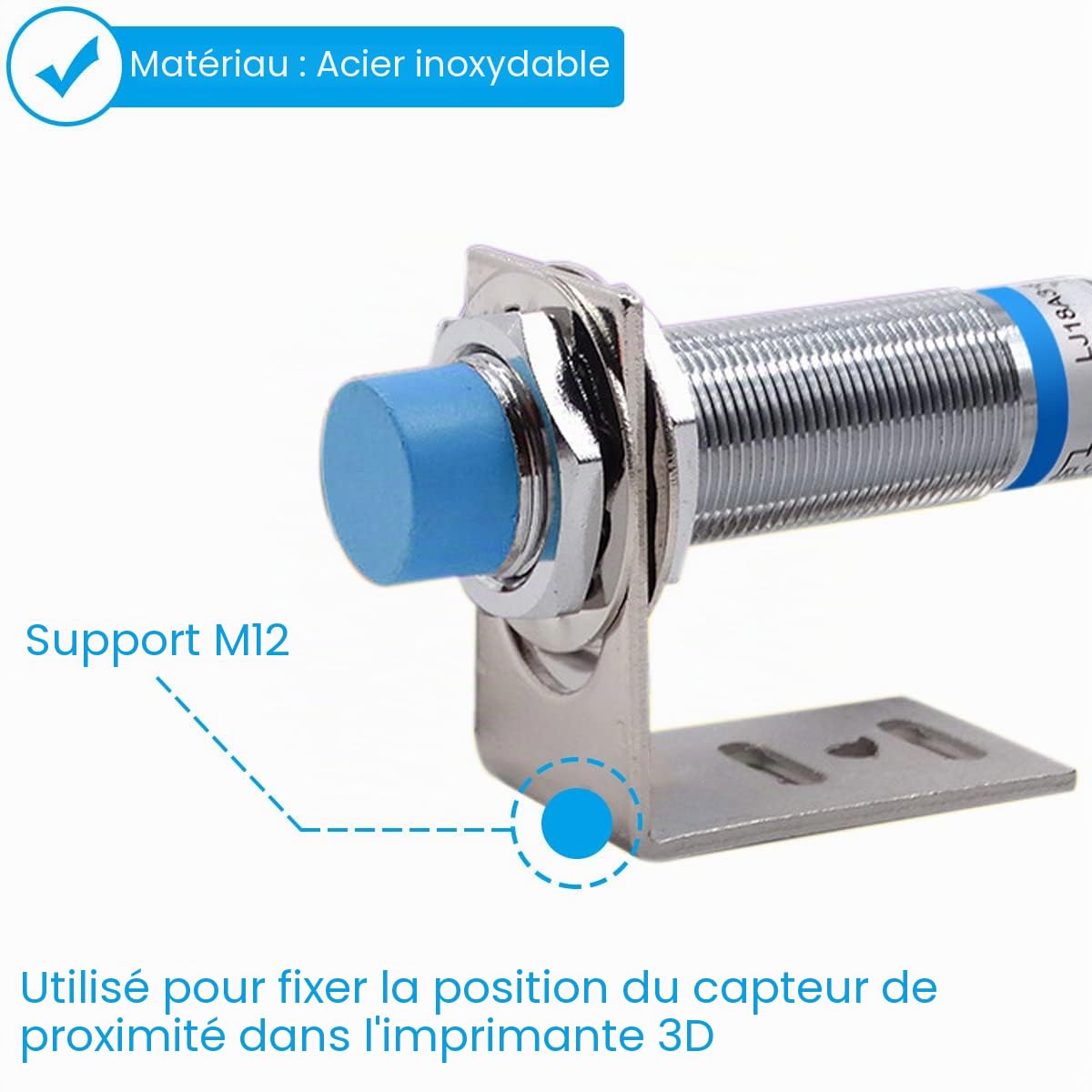 Capteur d'approche M12, distance de détection de 4 mm, interrupteur de proximité inductif NPN NO normalement ouvert, imprimante 3D LJ12A3-4-Z/BY Détection DC 6-36 V pour MCU, 2 pièces