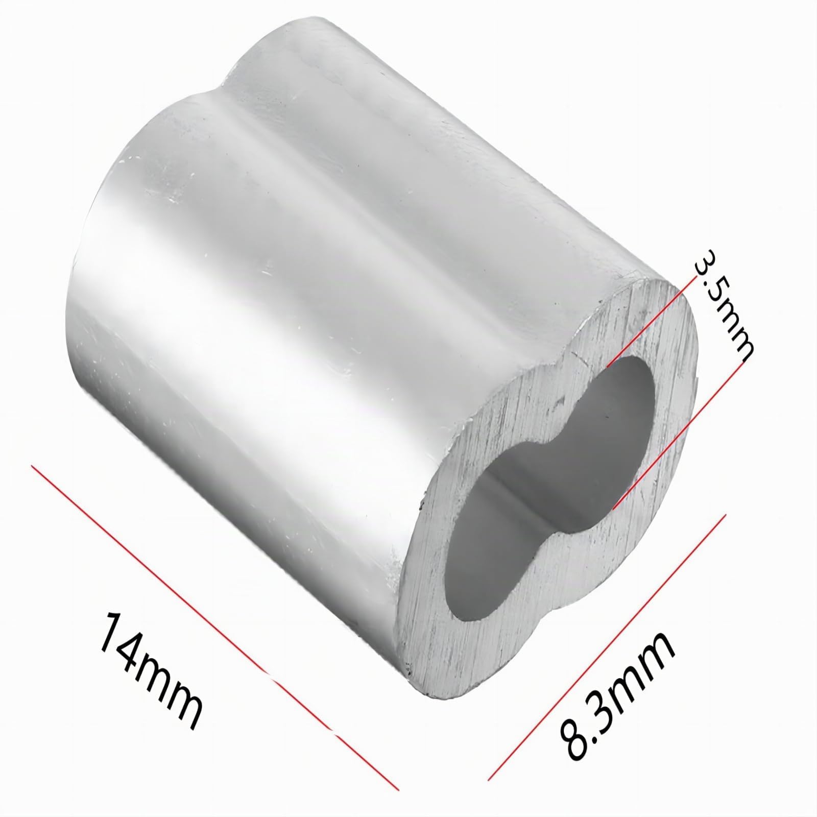 50 Pièces Manchons Doubles en Aluminium, 3mm Câble Acier Manchons, Clips de Manchon de Boucle de Sertissage en Aluminium avec Doubles Embouts, pour Câbles en Acier, Câble Métallique, Argenté (3mm)