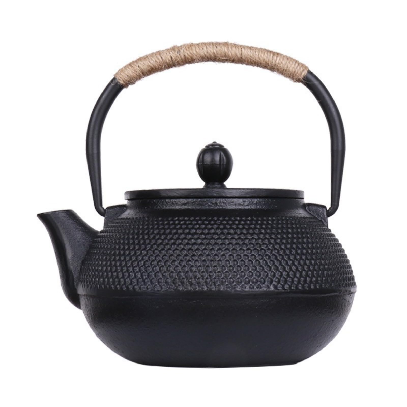Cast Iron Tetsubin Pumpkin Shape Kettle 40oz IH Direct Fire Black Japan