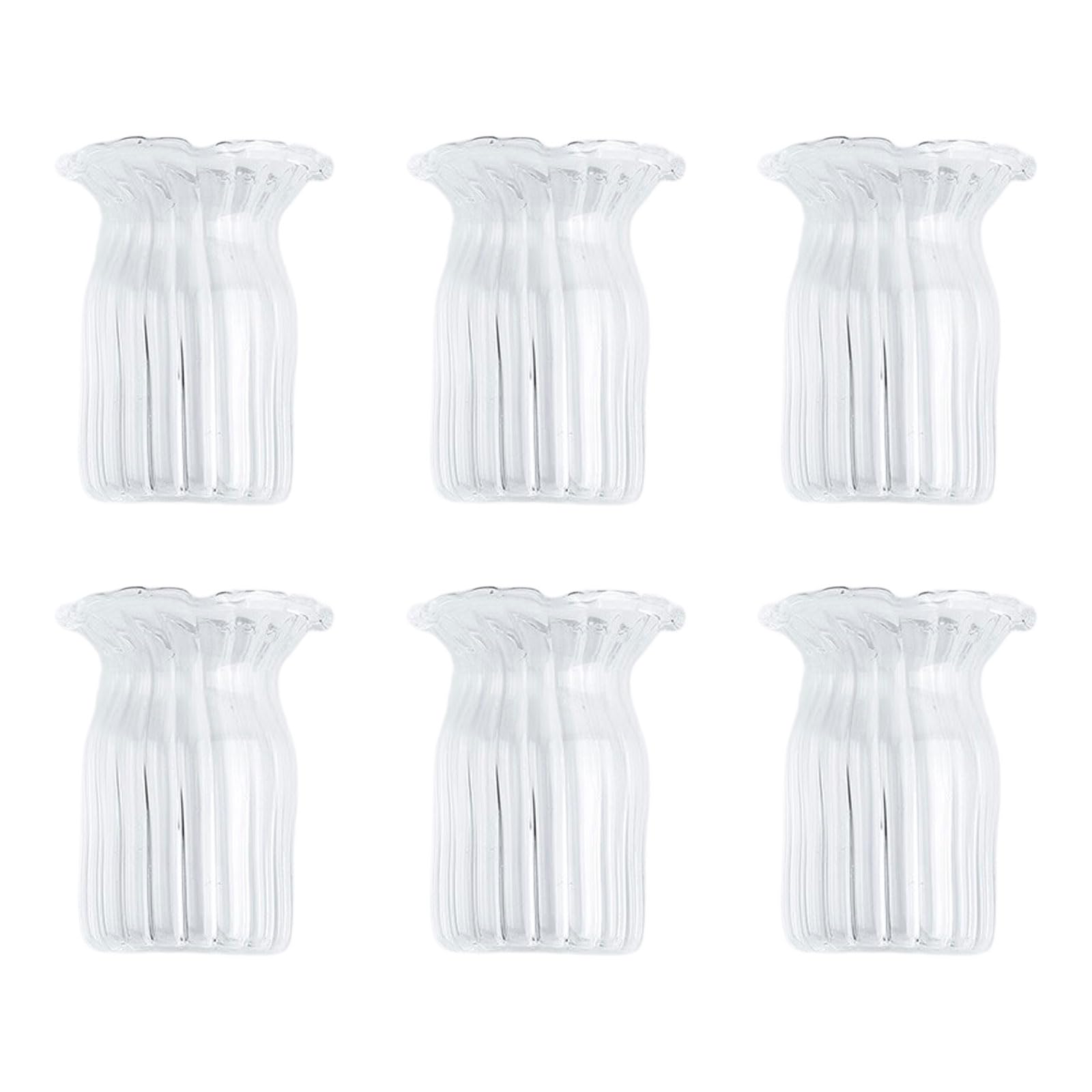 Kaeltsyn Of 6 Handcrafted Miniature Glass Floral Ornament Delicate Simulation Flower Floral Embellishments for Shelf Decors Decorative Glass Flower Set