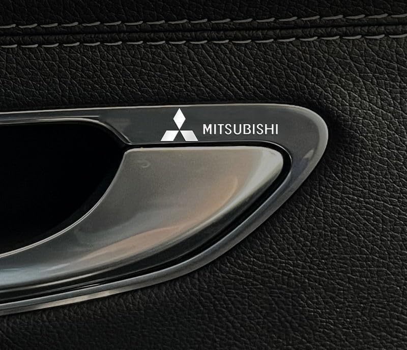 DIALFA 8PCS Car Emblem for Mitsubishi Eclipse Cross Airtrek ASX Outlander, Car Letter Emblem Front Grille Badge Trunk Tailgate Boot Window Exterior Decal Stickers, Car Decoration Accessories