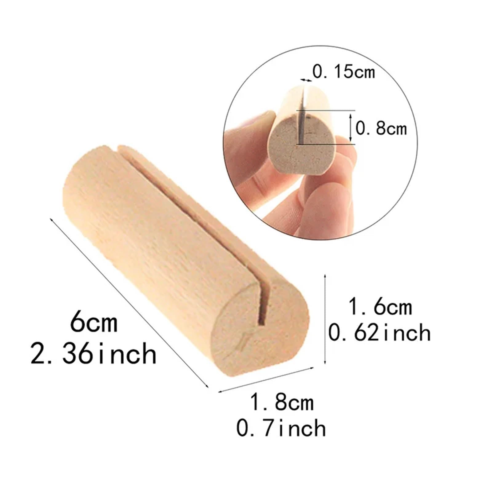 Rustikale Tischkartenhalter aus Holz für Hochzeiten, Foto-Postkarten-Clip-Ständer, 50 Stück