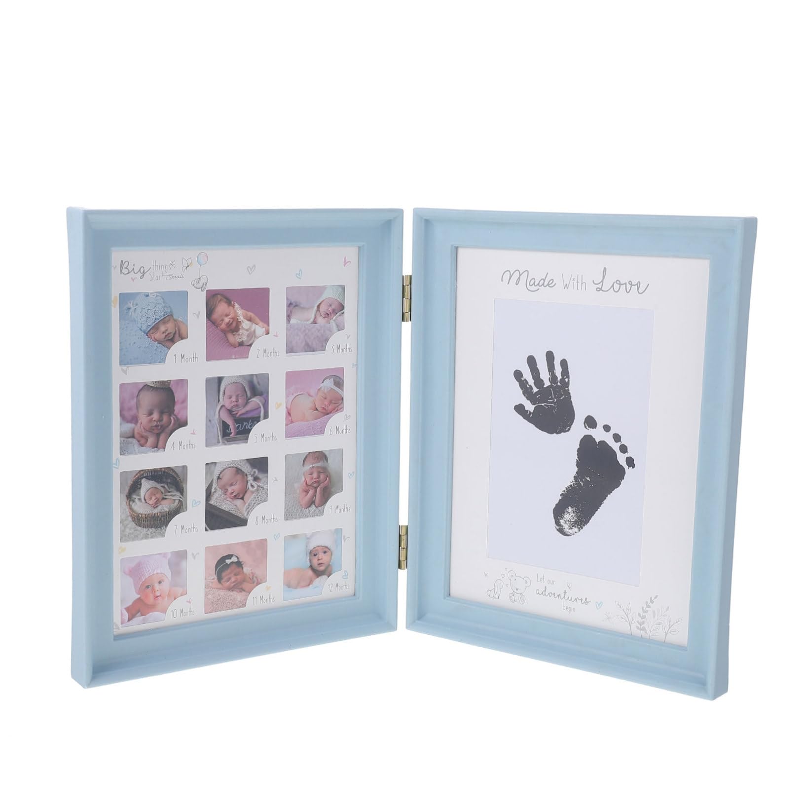 ifundom Newborn Footprint Photo Frame Desktop Baby Picture Holder for Growth Memory Simple Elegant Decorative Ornament