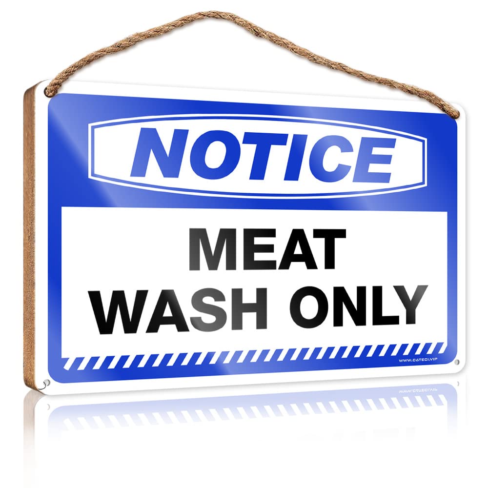 Bruntelo One Color Hanging Signs For Home Decor Notice Meat Wash Only Wooden Sign Hanging Porch Sign Fall Front Porch Decorations(15X28cm)