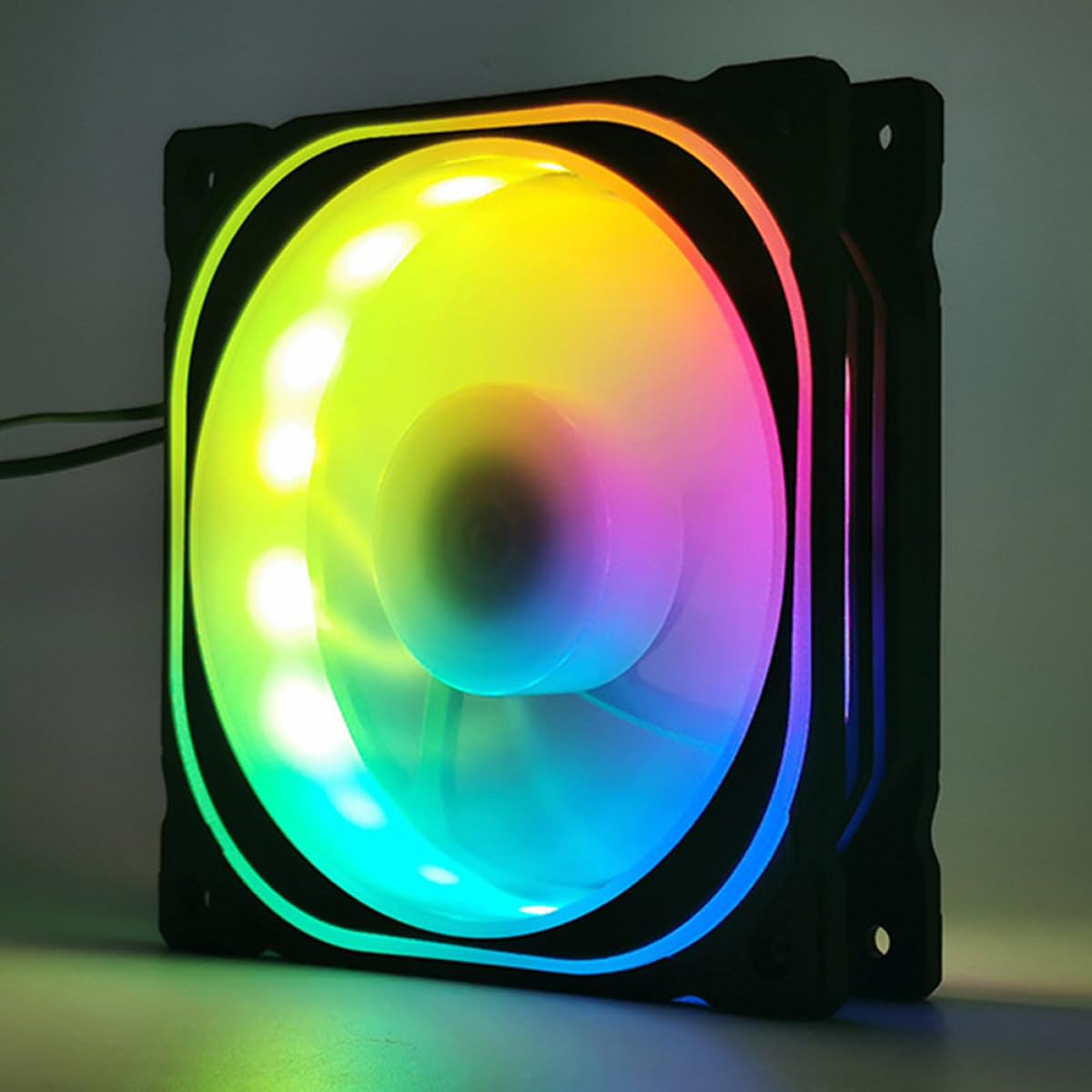 Ventilador de Refrigeración LED Rgb de 12cm para Computadora con Controlador Estándar y Plástico, para Fiesta Verano y Sistema de Refrigeración de PC