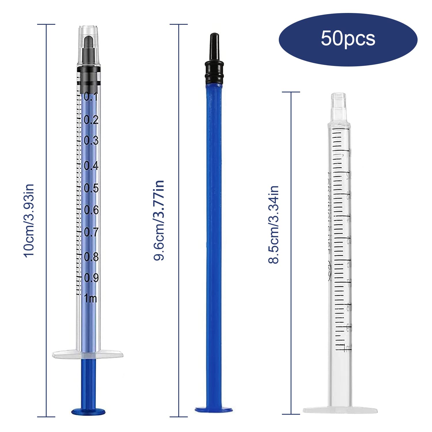 OFFCUP Siringa di Plastica, 4Pcs 60ml Siringhe senza Ago, Siringhe in plastica riutilizzabili