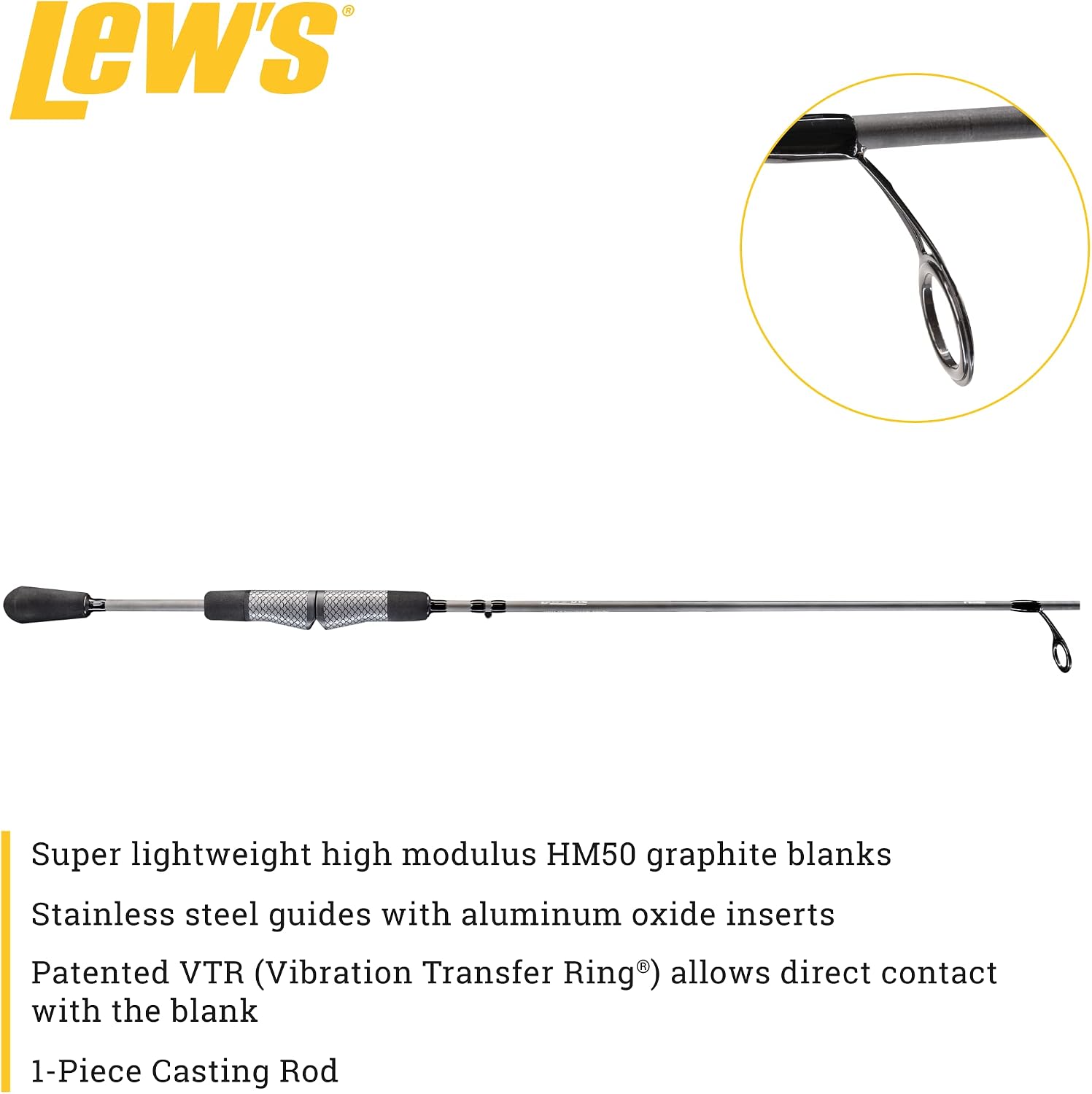 Lew's American Hero Tier 1 Casting Fishing Rod, 1-Piece Fishing Rod, Premium HM50 Graphite Blank, Split Grip EVA Handle, Multicam