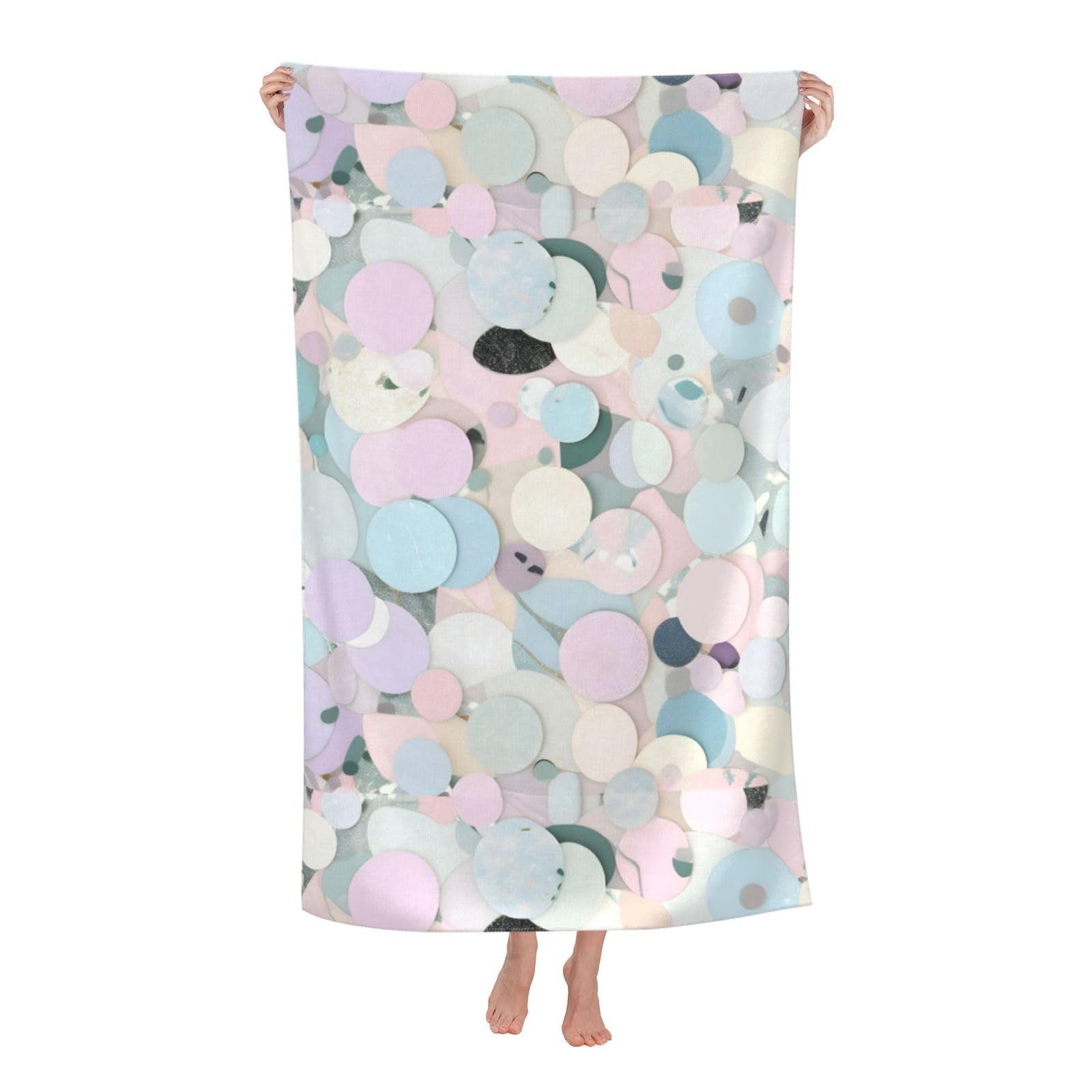 Cbaaghh Terrazzo Marble Pastel Print Adult Beach Towels,Beach & Pool Towel,Beach Towels,Towels For Camping