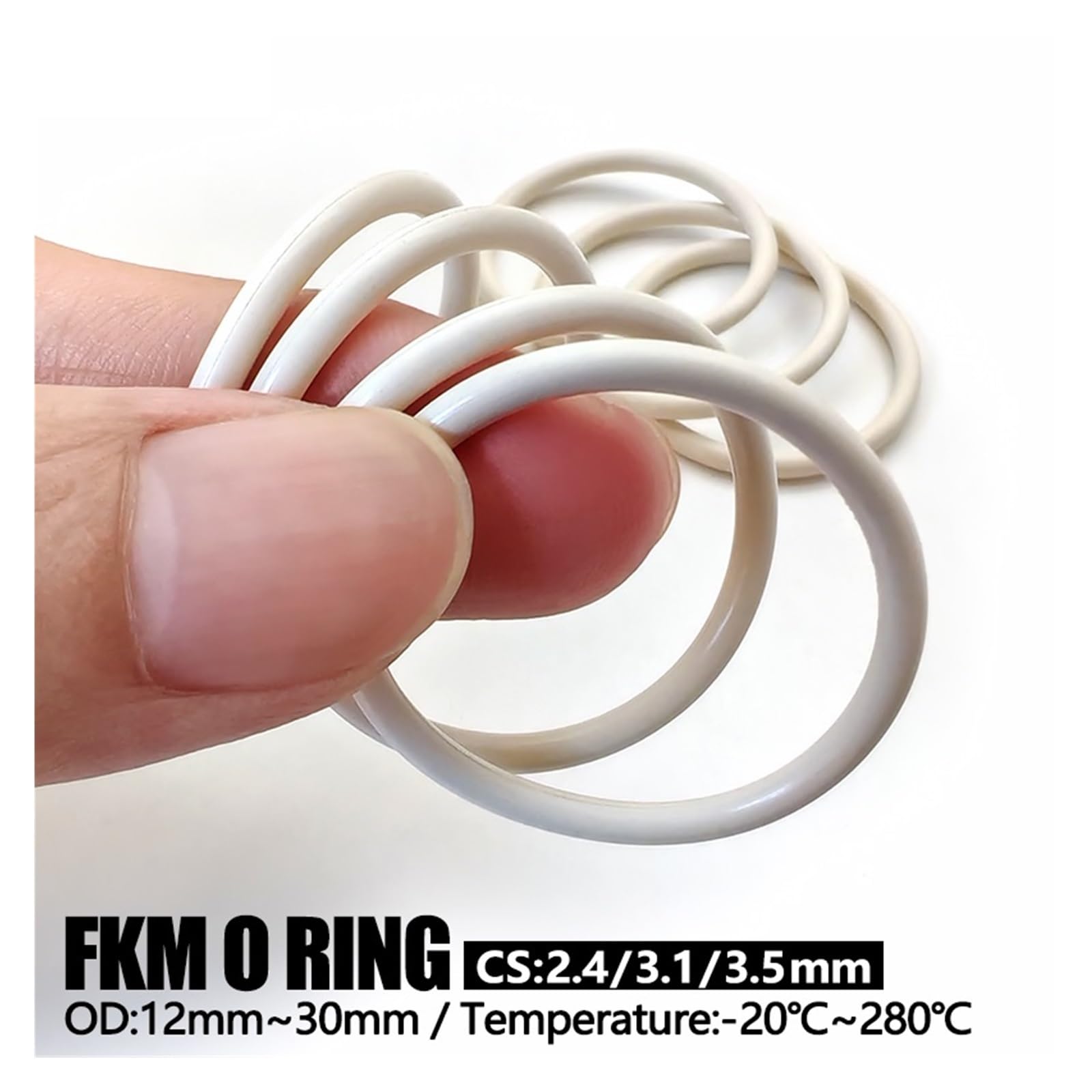 Zestaw uszczelek hydraulicznych 20/50 szt. Vitons FKM O-Ring CS 2,4 mm, 3,1, 0,5, z gumy fluorowej, odpornych na olej, kwasy i zasady(OD 22mm,CS3.1mmX50PCS)