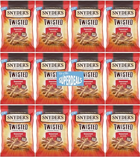 Image of Snyder's of Hanover Pretzel, Seasoned Twisted Pretzel Sticks, 2.25 oz Pack of 12 bundled by SUPERDEALS with mystery gift in every order