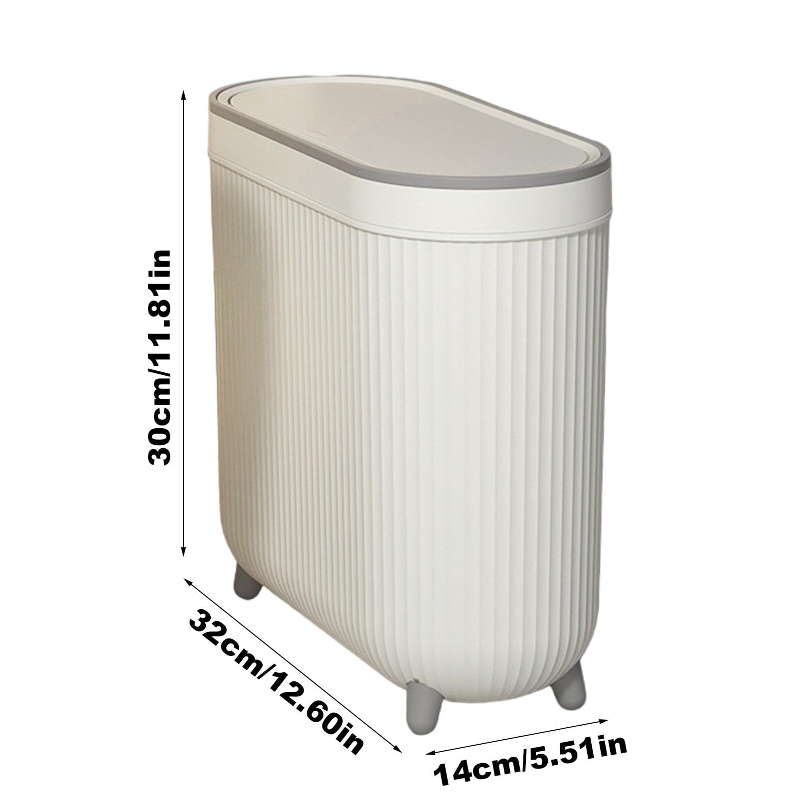 Pattumiera per WC, pattumiera con coperchio – Cestino per la spazzatura – con coperchio – pattumiera per WC – Pattumiera sottile per rifiuti da bagno