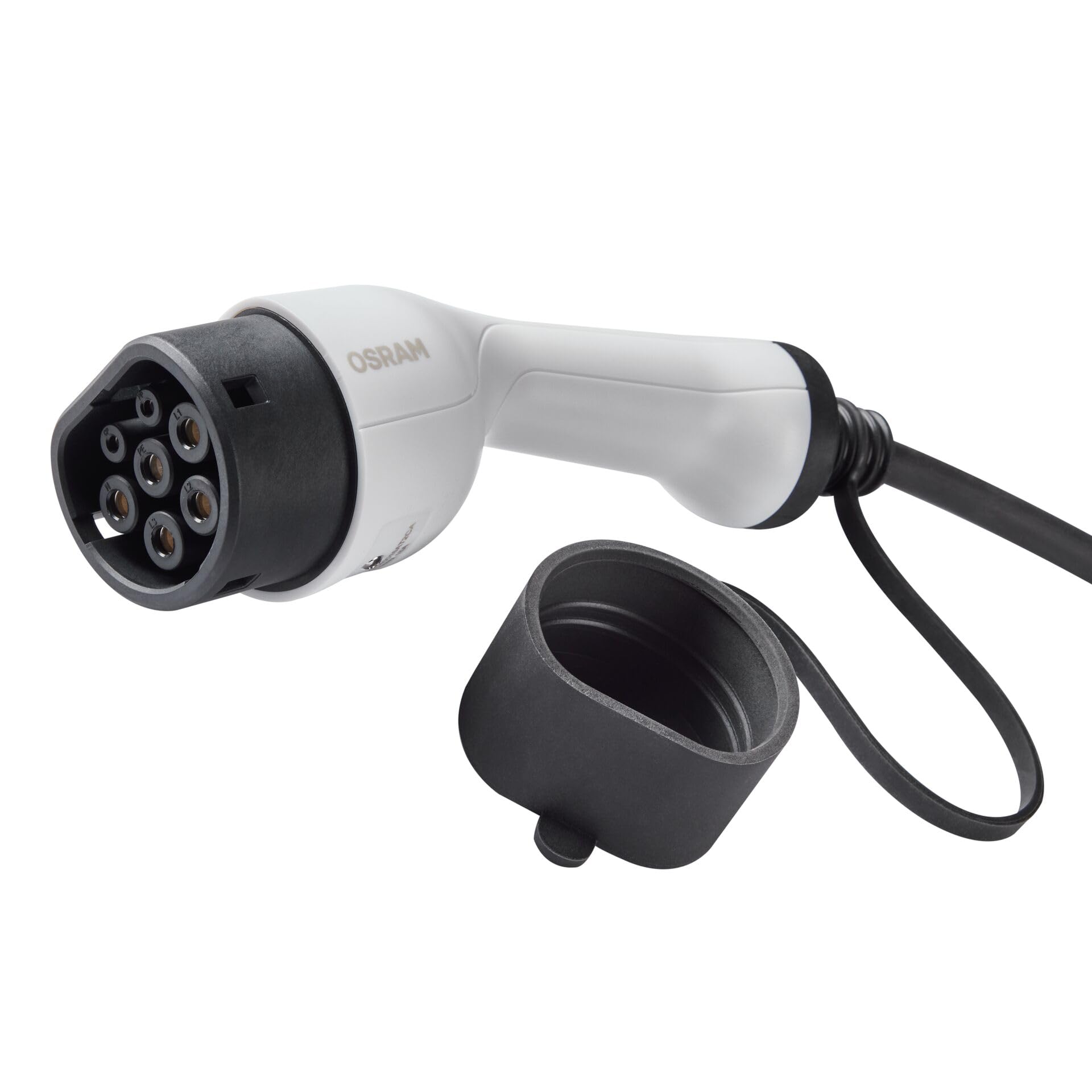 OSRAM BATTERYcharge 7PIN | 3FASE | Cable de carga de 16 AMP para vehículos eléctricos e híbridos enchufables, tipo 2 a tipo 2, 11 kWh, longitud de cable de 5 m