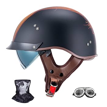 Amazon.com: JQF Gear Retro Motorcycle Helmets for Men Women