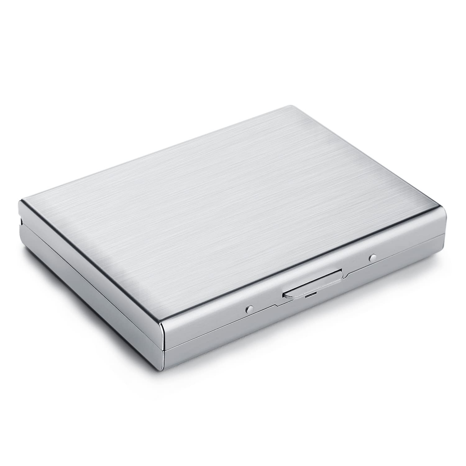 Credit Card Holder RFID Slim Metal Card Case for Hard Stainless Steel Credit Card Wallet Business Card Holder for Men Women (Silver)