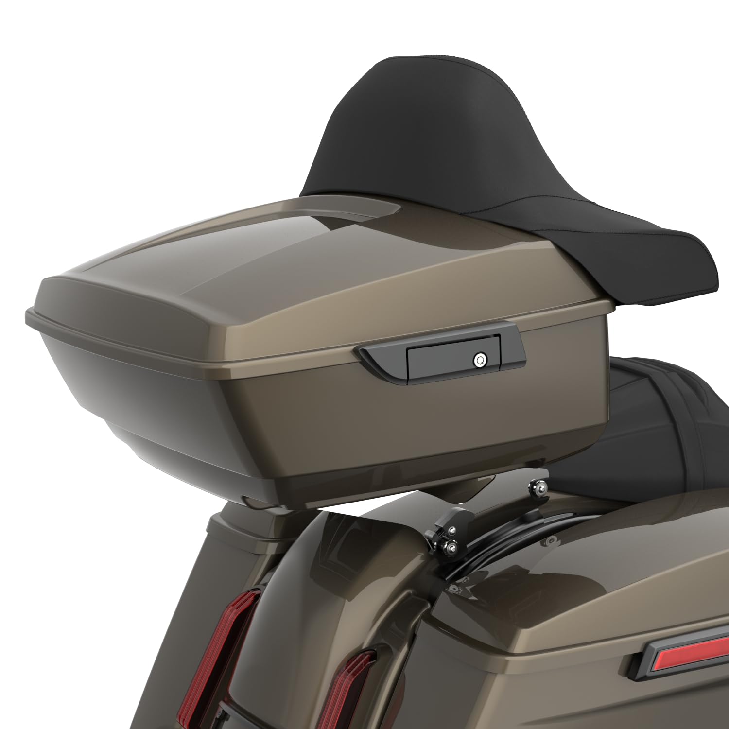 Motorcycle King Tour Trunk Pack Backrest Pad Fit for 2009+ Harley Touring - River Rock Gray(Glossy)