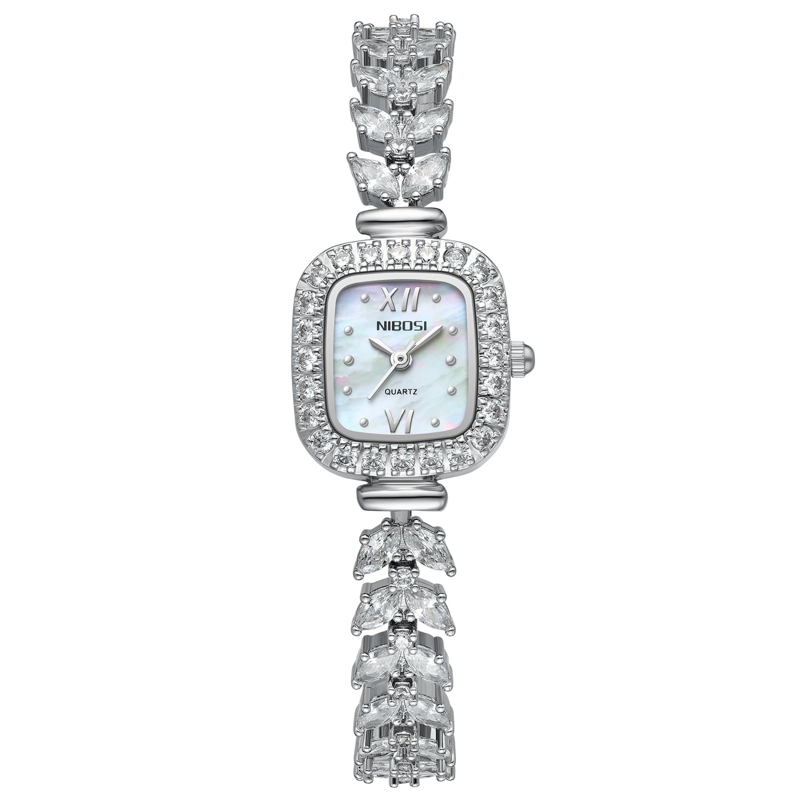 NIBOSI Womens Watch Analog Quartz Diamond Dial Wrist Watch for Ladies Luxury Silver Strap Dress Watch Girl Jewelry Bracelet (B0DFWG1F16) Amazon Price History, Amazon Price Tracker