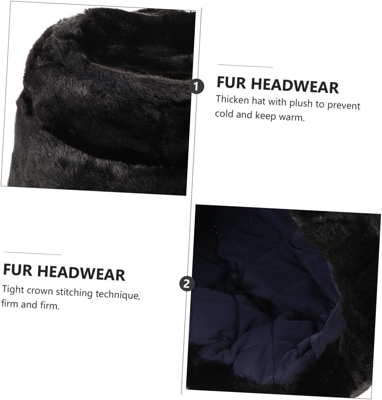 LIOOBO Warm Faux Fur Hat for Elderly Men and Women Fashionable Winter Headwear for Outdoor Activities Skiing and Daily Use Durable Skin Friendly Easy to Clean Black