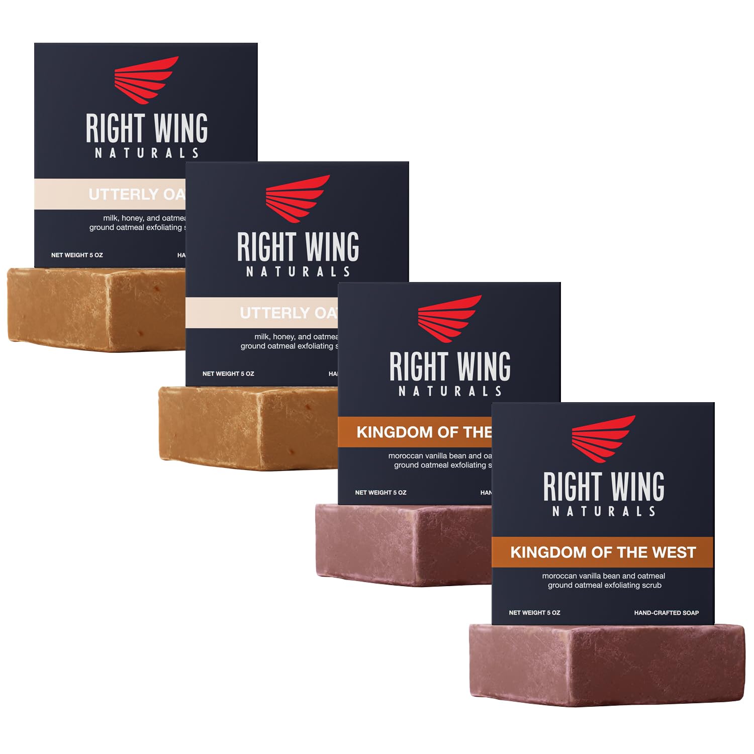 Right Wing Naturals Bar Soap Gift Set for Men | Handcrafted Cold-Pressed | Handmade Organic Soap for Men | Most Popular Flavors | Natural Scented Men’