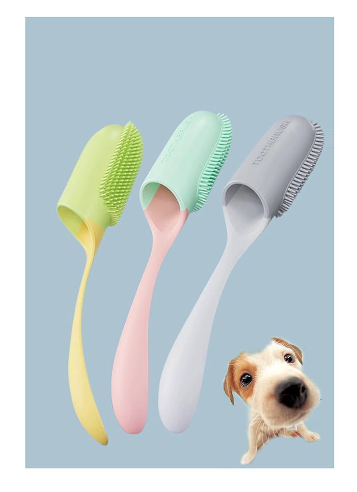 Amazon.co.jp: 3個セット犬用歯ブラシ シリコン指サック形ペット