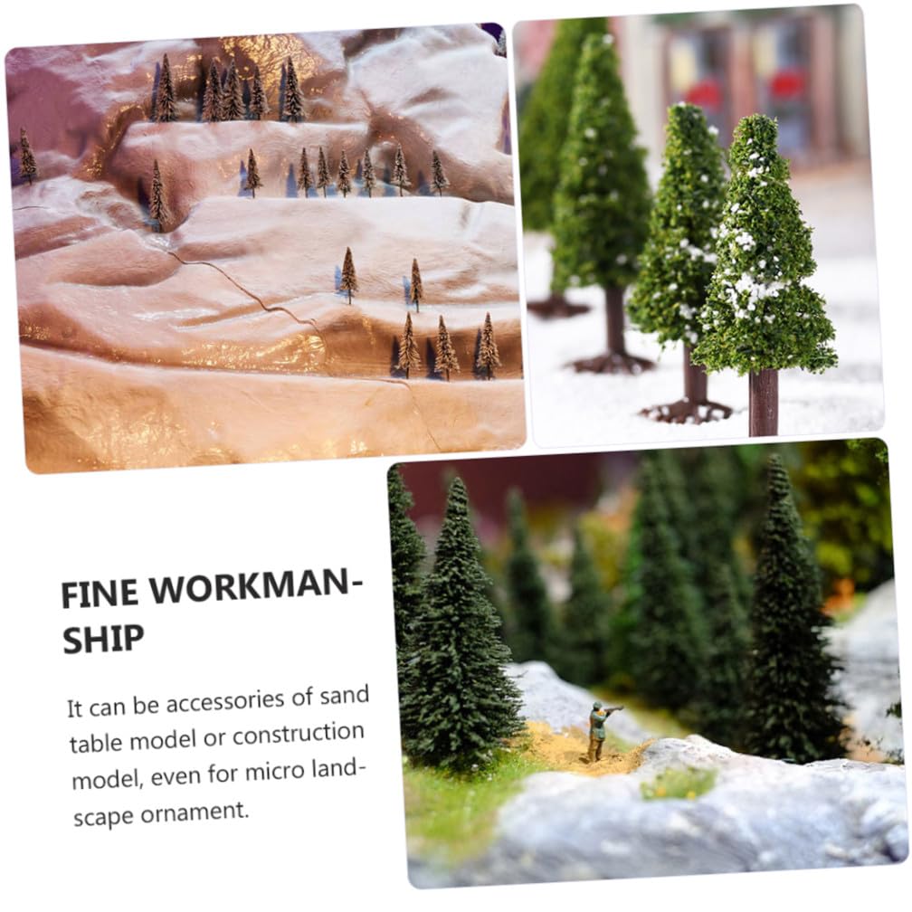 Alberi Modello Pino Realistici per Architettura Paesaggio 30 Pezzi | Verde, Filo di Ferro e Spugna, Ornamento Micro Paesaggio per Diorama e Tavola Sabbia