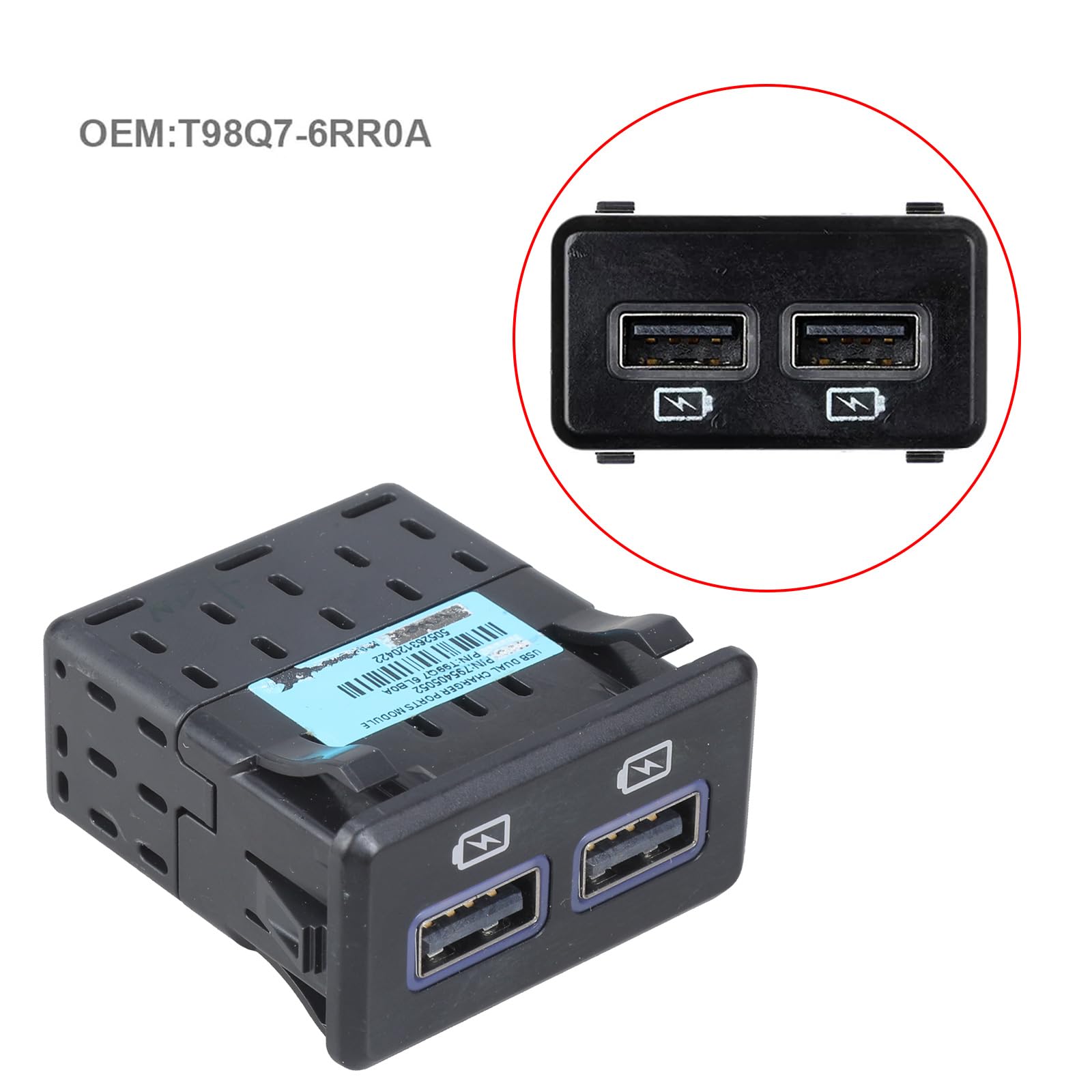 Prise auxiliaire USB avec chargement intelligent, adaptateur de port facile à installer pour prise intelligente Autmotives